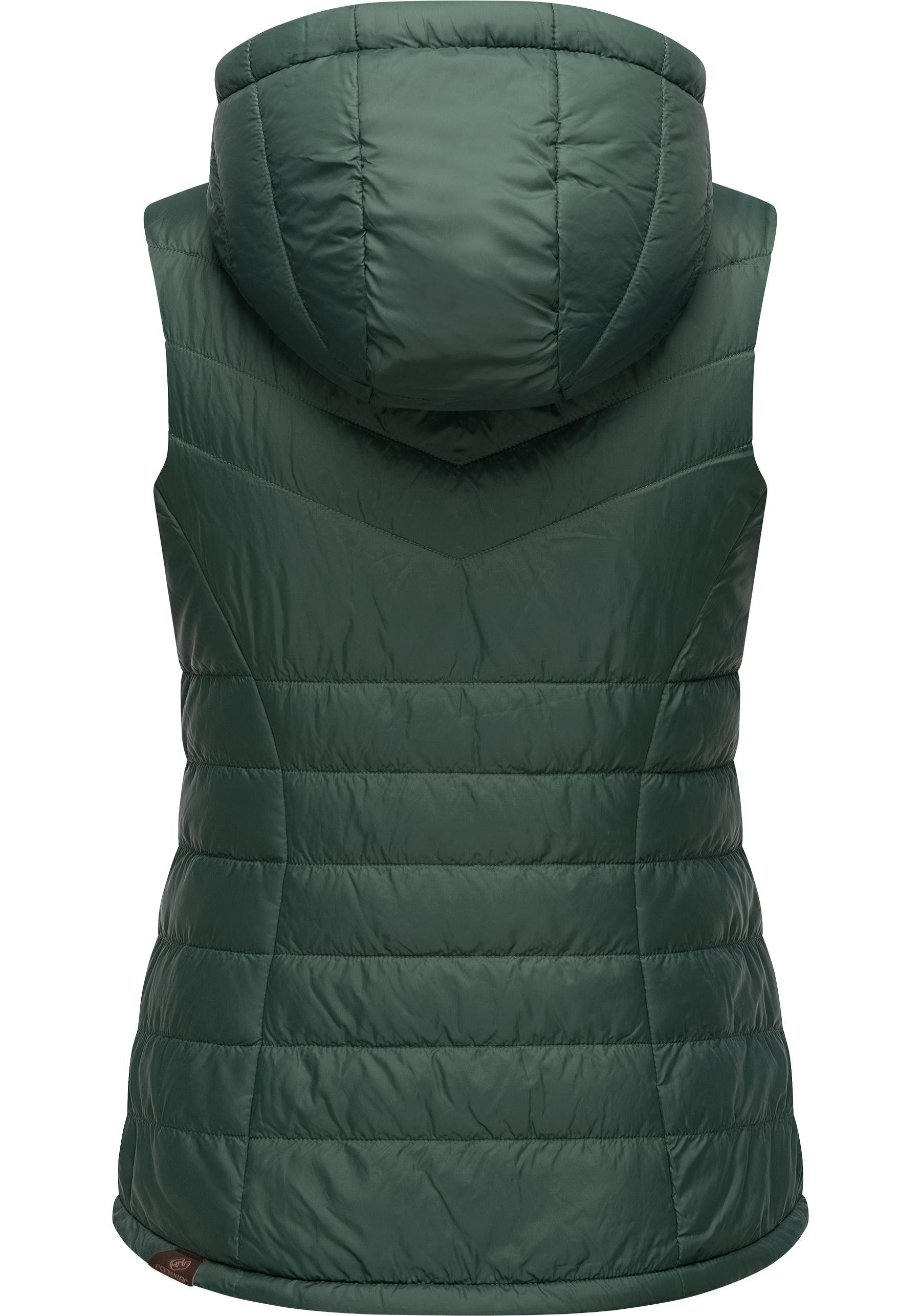 Ragwear Steppweste Lucinda Vest Weich gefütterte Damen-Weste mit Kapuze