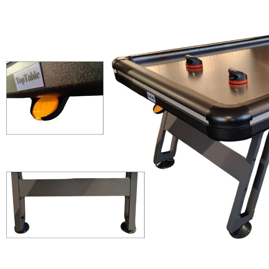 Charlsten Spieltisch Charlsten Airhockey Tisch mit Multi LED Lichteffekten 7ft