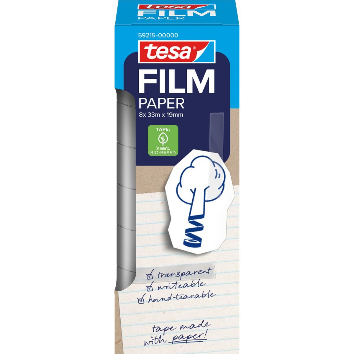 tesa Klebeband tesa Klebeband Film Paper 33mx19mm 8 Stück