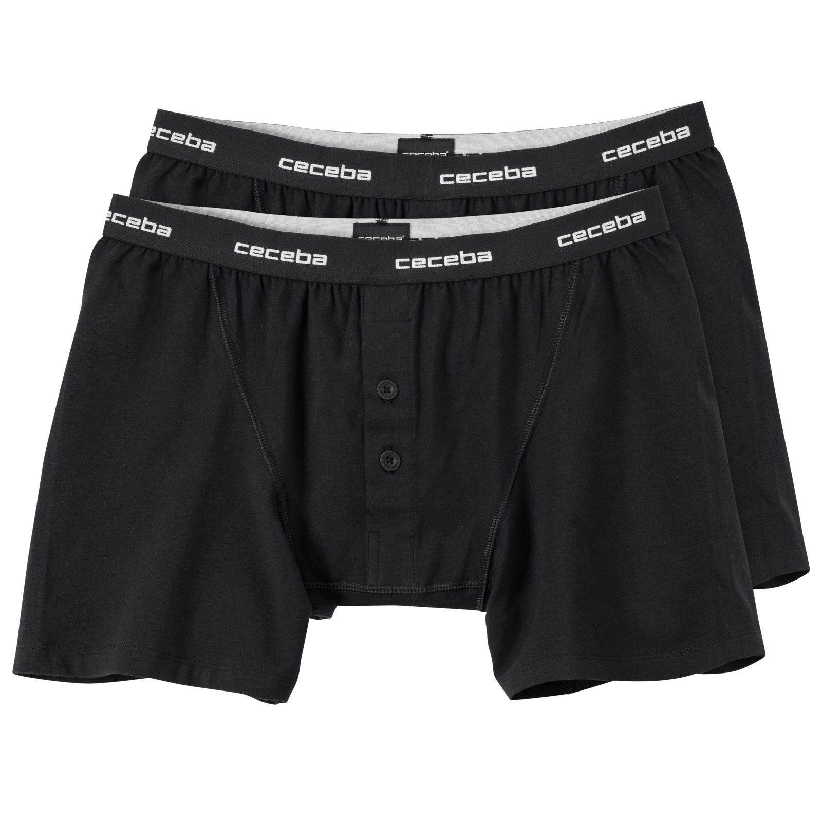 Retro Pants Ceceba 2er-Pack Übergrößen Stretch-Pants schwarz
