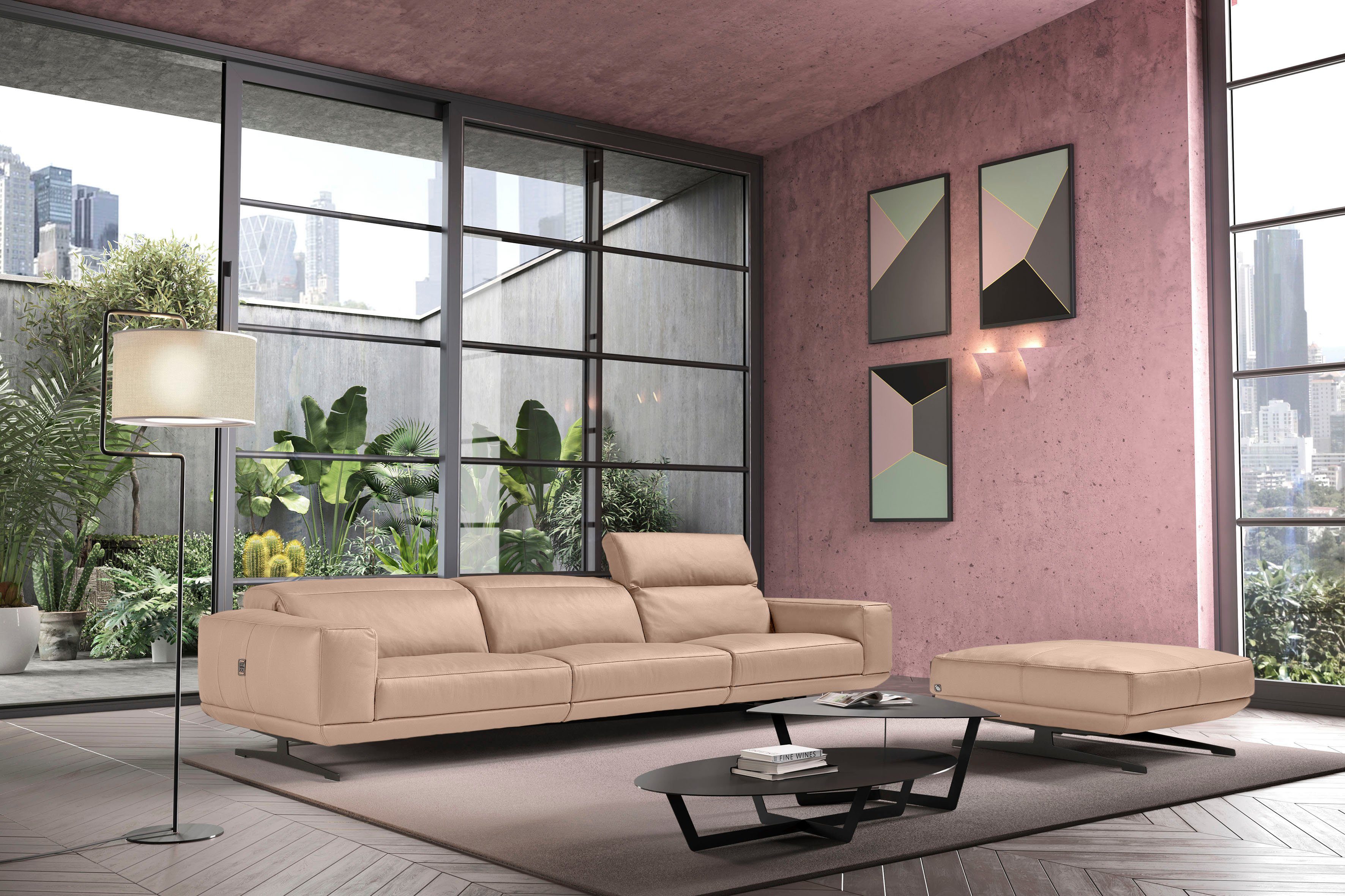 Egoitaliano 3-Sitzer Gloria, super bequem, hochwertige Verarbeitung, edles Design, Megasofa, beidseitig verstellbare Rückenelemente, mit Designmetallfüßen