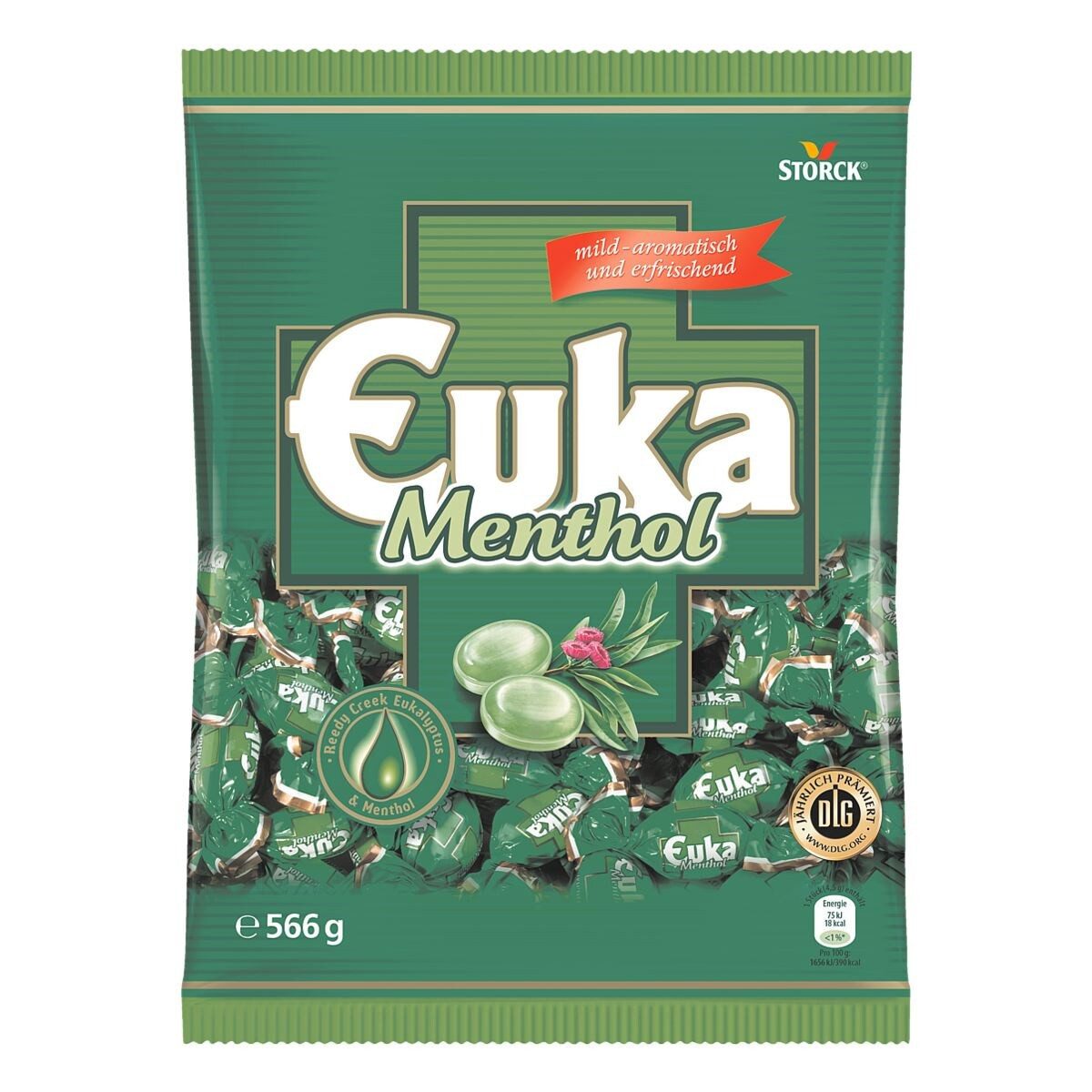 STORCK Süßigkeit Euka Menthol, Eukalyptus-Menthol Bonbons, 566 g