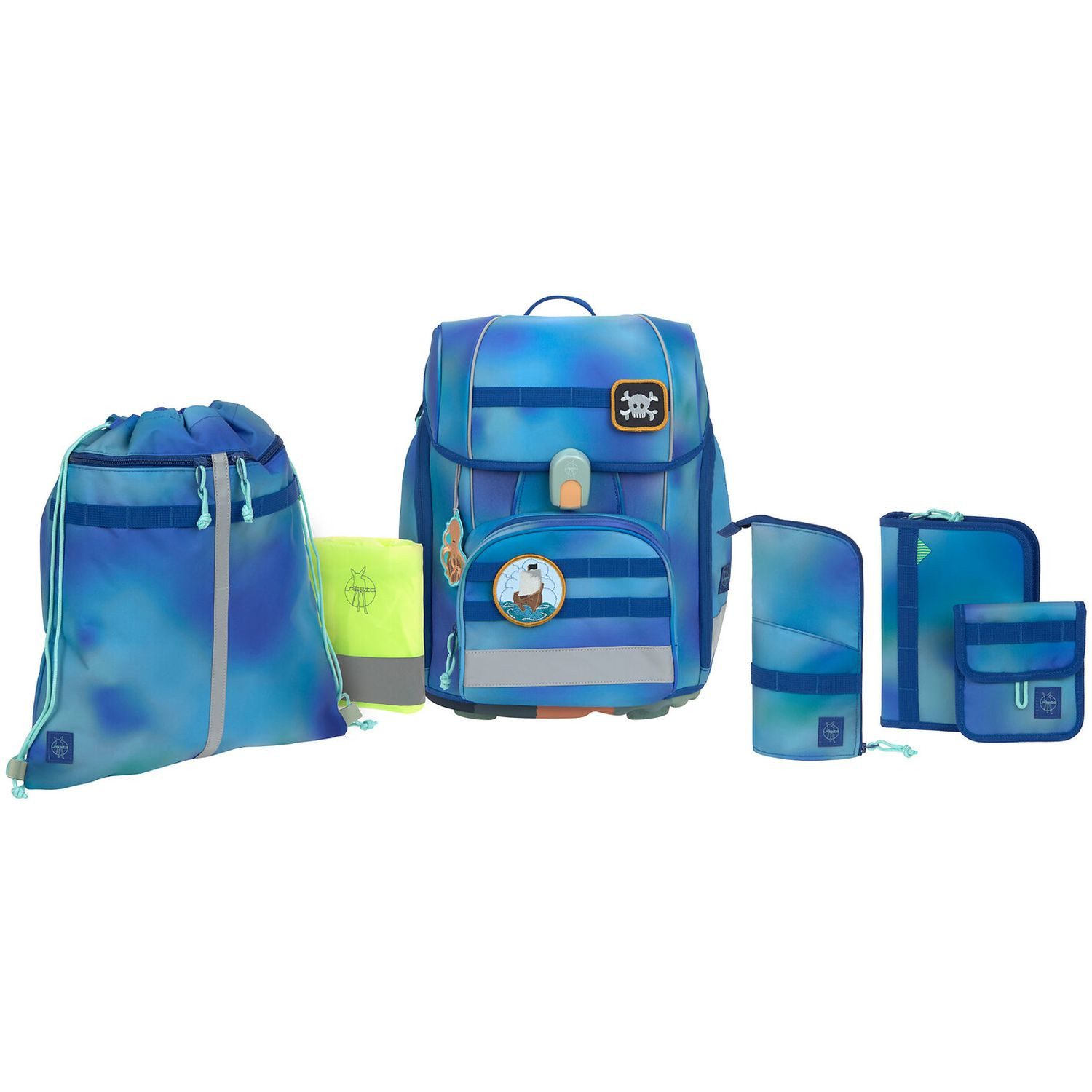 LÄSSIG Schulranzen Ranzenset 7-tlg. Boxy Unique gradient green/blue