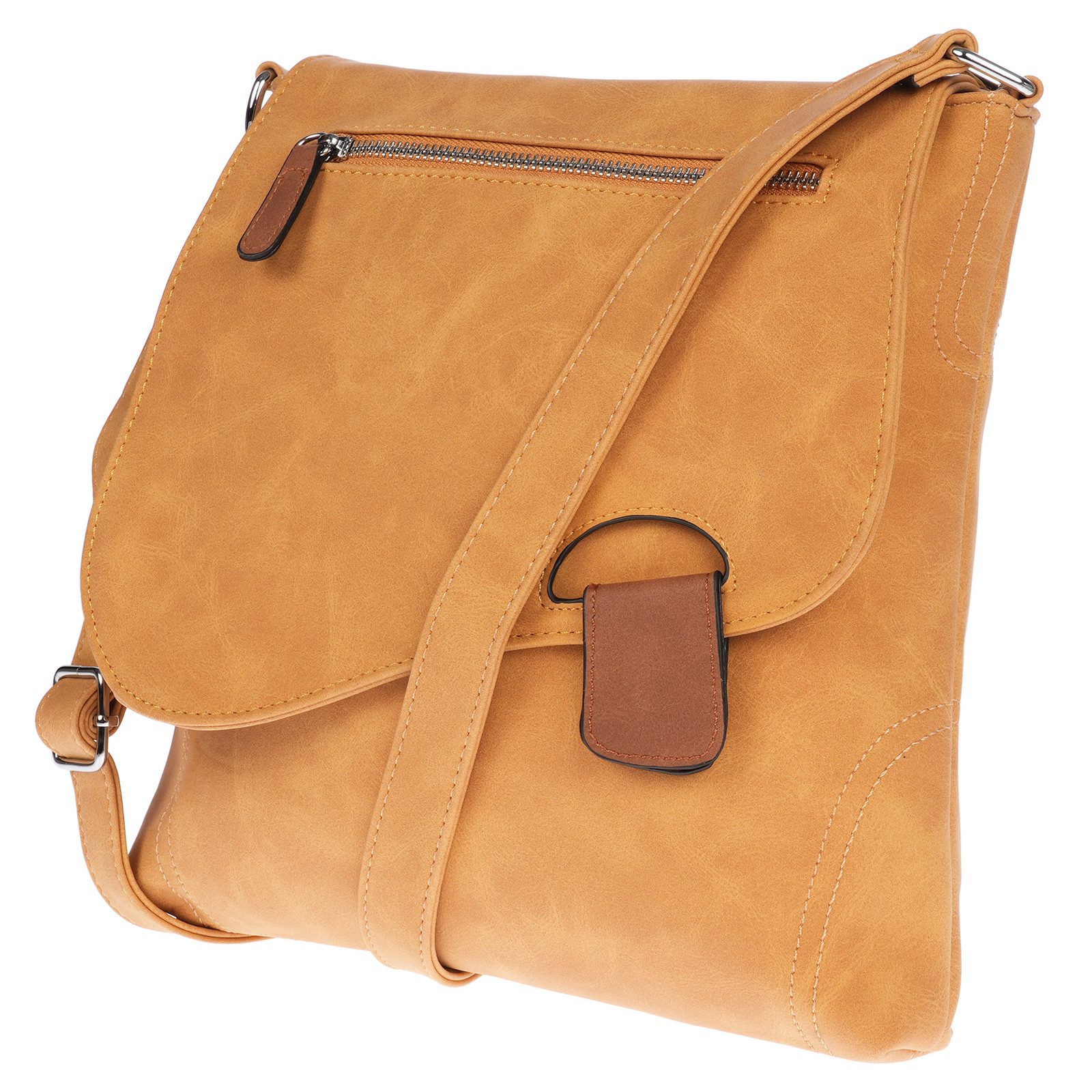 Christian Wippermann Umhängetasche Große Damen Tasche Umhängetasche Leder Optik, Crossover Leder Optik