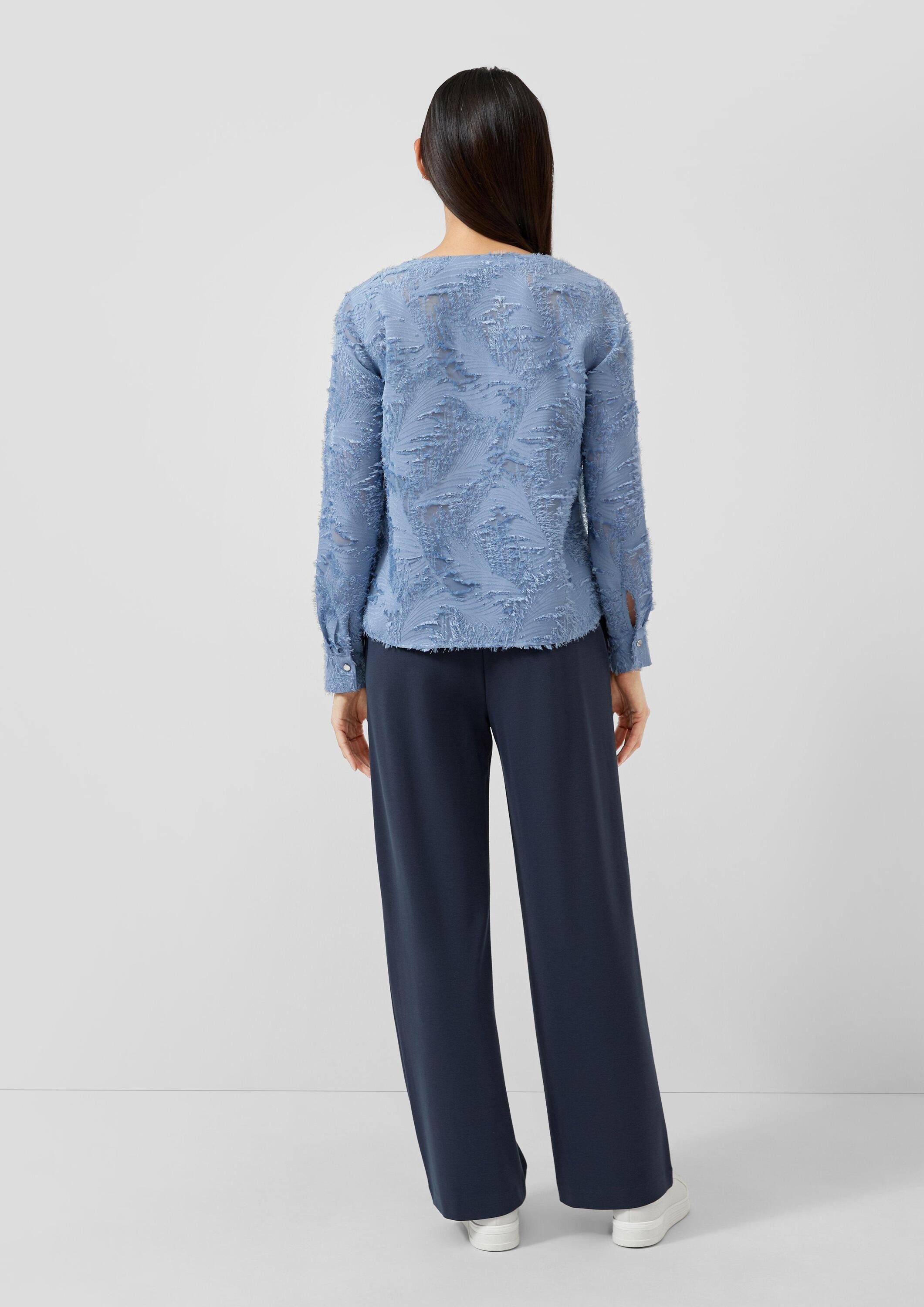 s.Oliver Langarmbluse Bluse Bluse mit 3D-Effekt und Falte im Vorderteil