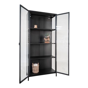 ebuy24 Vitrine Brisbane Vitrinenschrank Höhe 175 cm, schwarz.