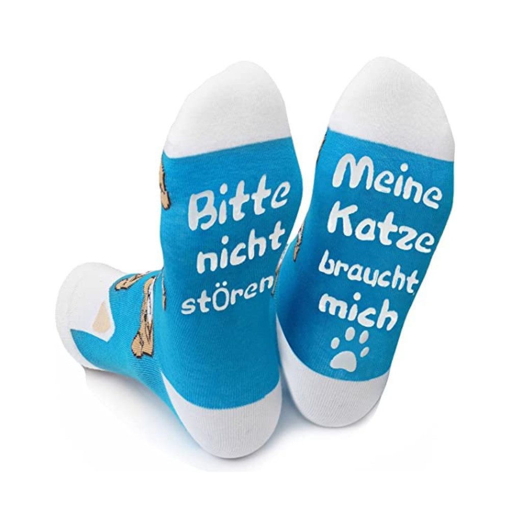 Geschenkehöhle Kuschelsocken Katzen Socken - Bitte günstig online kaufen