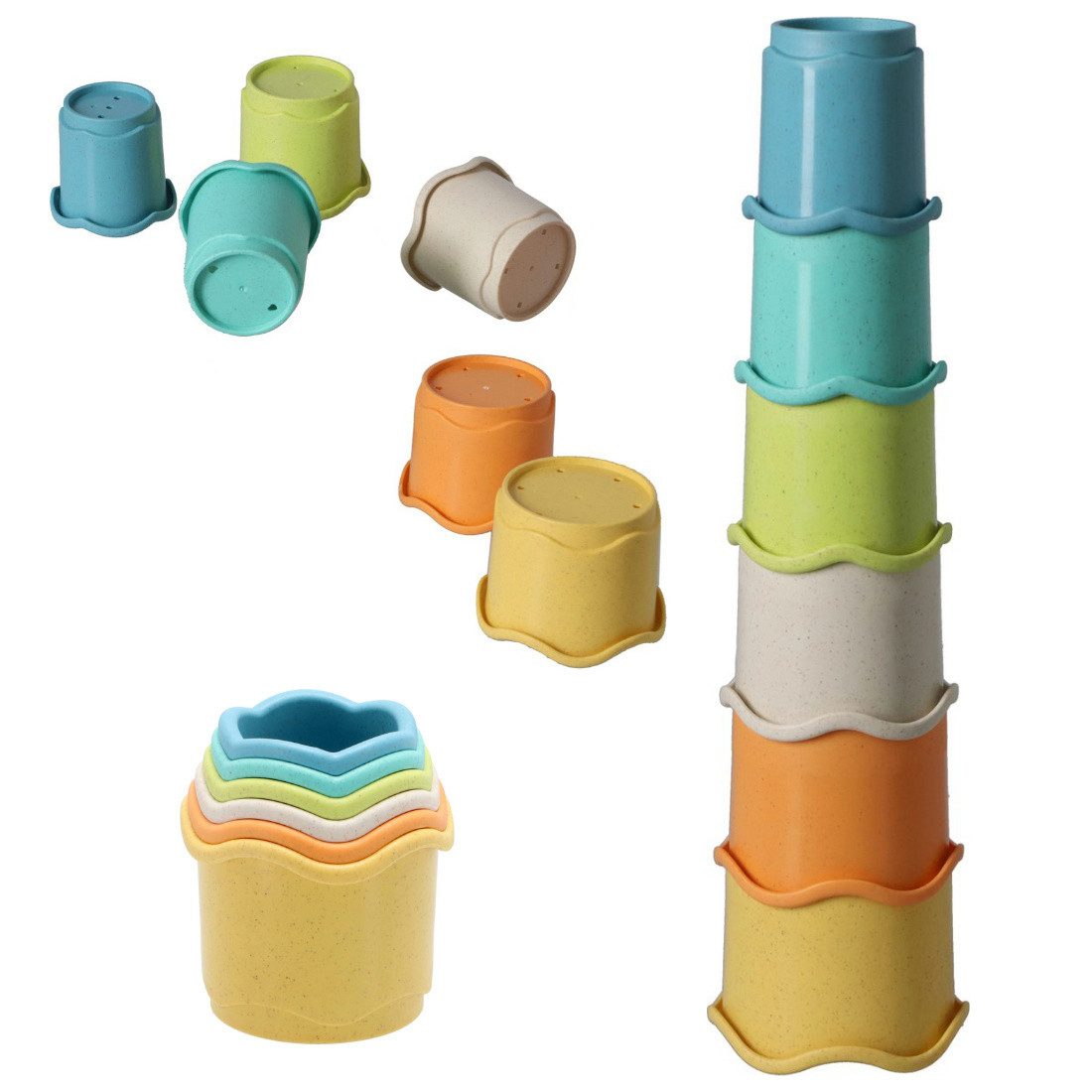 Otto Simon Lernspielzeug Stapelturm Stapelbecher Biokunststoff 6 Teile günstig online kaufen