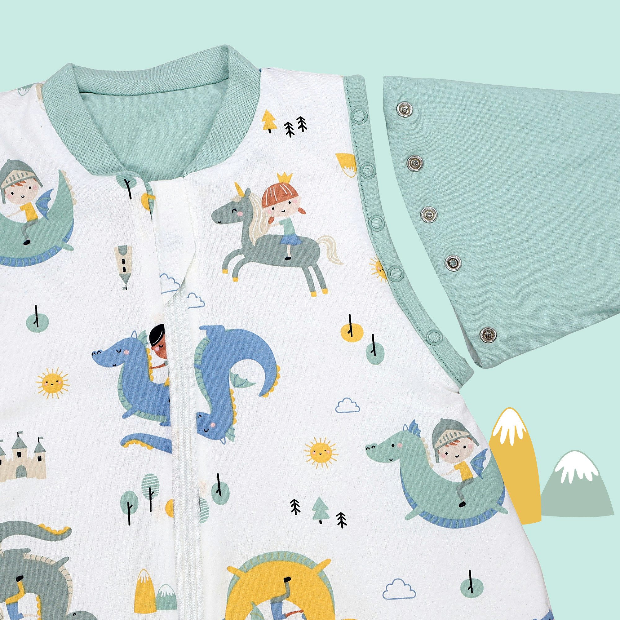 Schlummersack Kinderschlafsack Schlafsack mit Füßen und umklappbaren Bündchen, 2.5 Tog – Bild 4 von 5