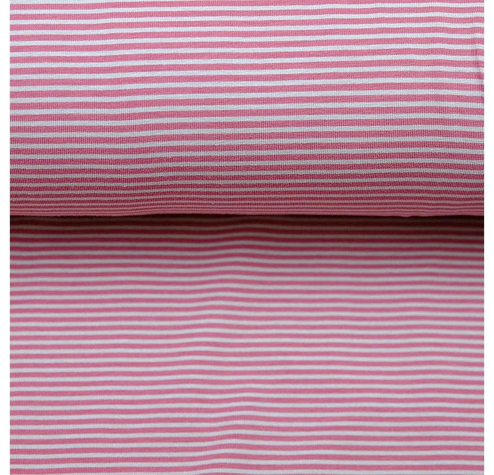 Thumbnail - larissastoffe Stoff Bio Jersey Stoff Streifen Ringel cherry pink, Premiumqualität, 15,90, Meterware, 50 cm x 160 cm über...