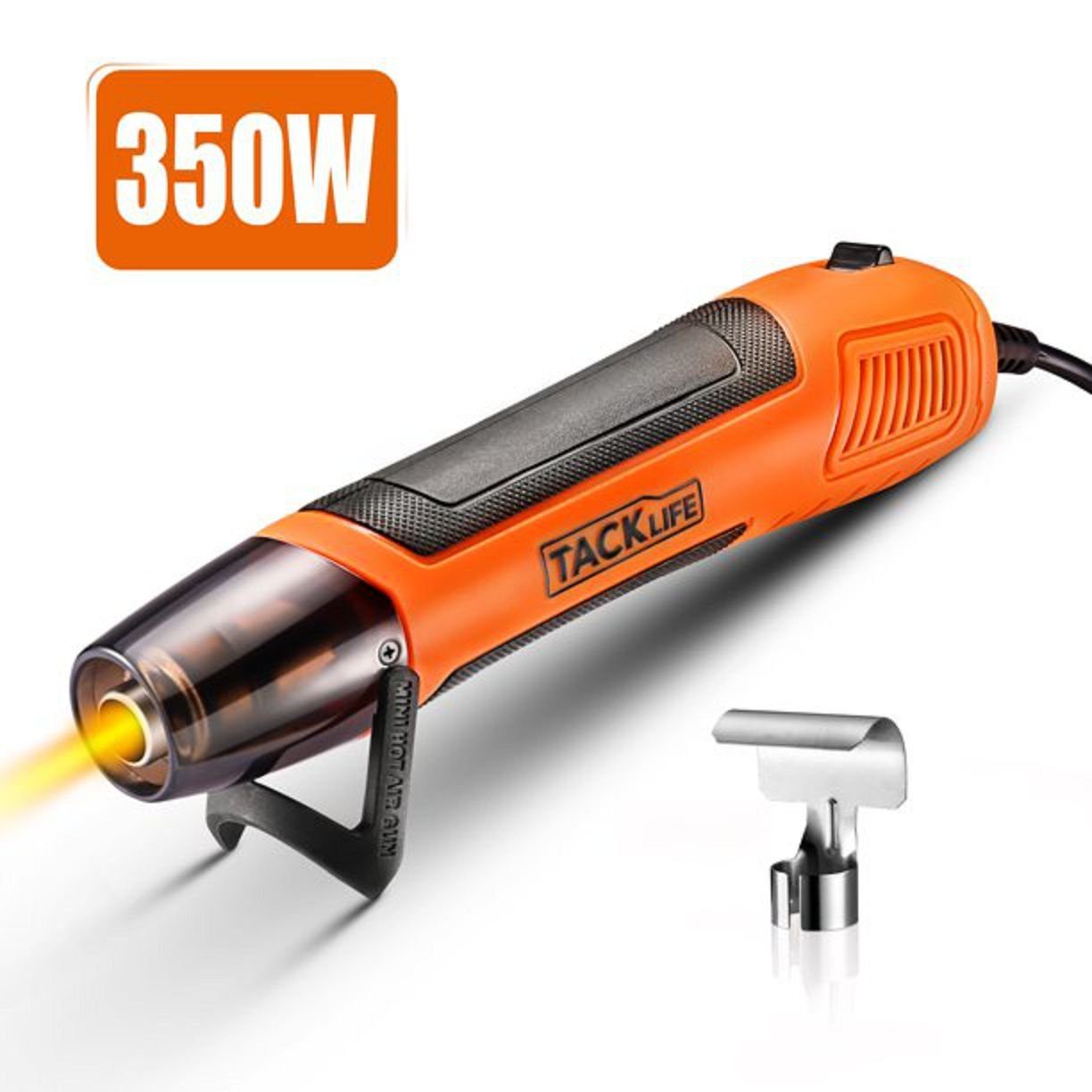 TACKLIFE Heißklebepistole Mini Heißluftpistole, 350 W/662 °F Heißluftpistole, Mini Heißluftgebläse 350W 662°F mit 6,56 Fuß Kabel