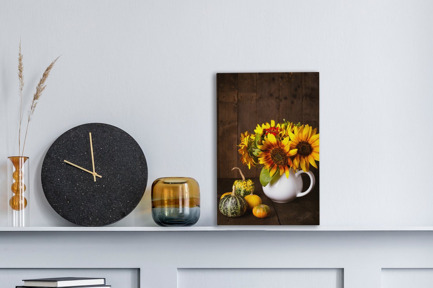 OneMillionCanvasses® Leinwandbild Kürbisse - Sonnenblumen - günstig online kaufen