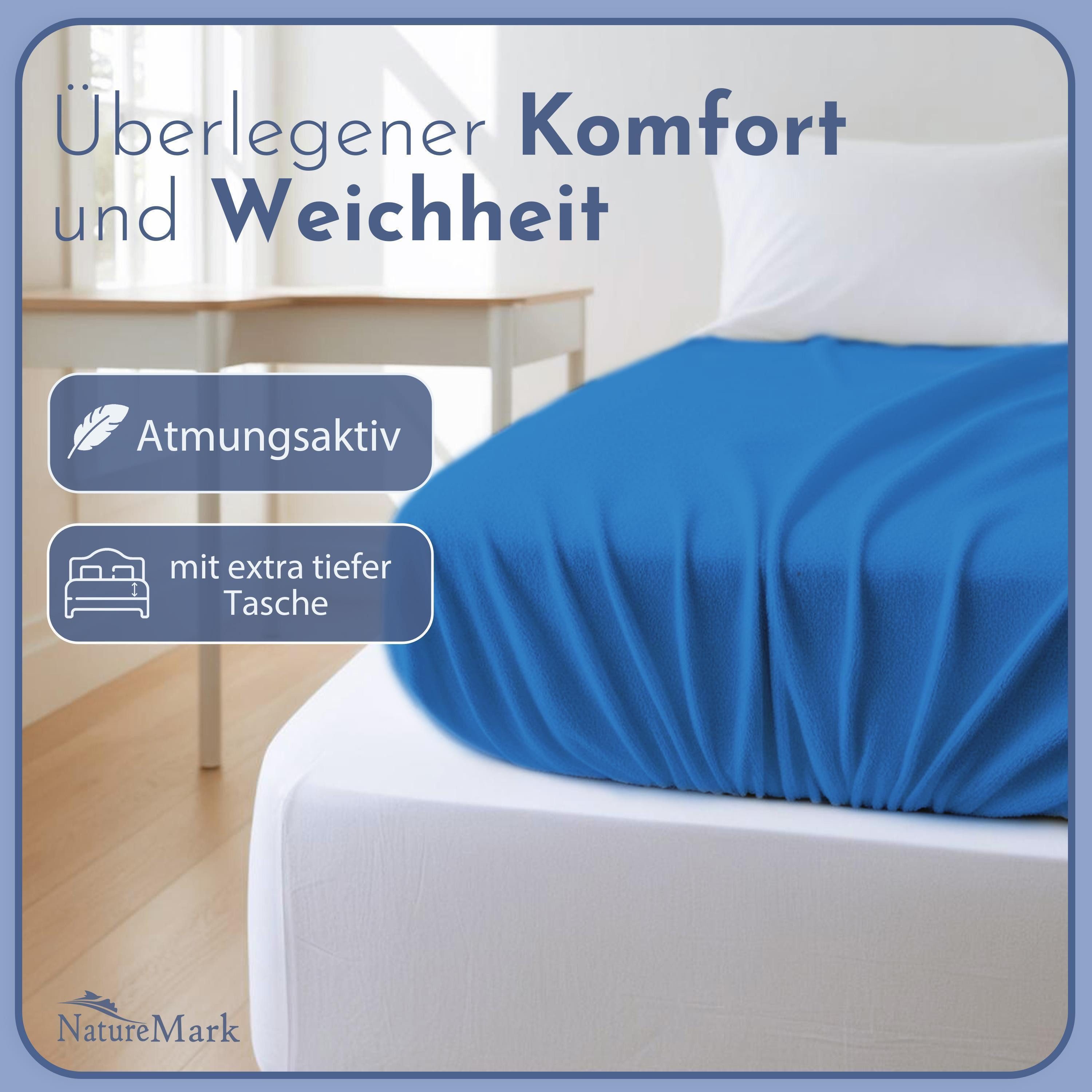 NatureMark Spannbettlaken Frottee Spannbettlaken, 80% Baumwolle günstig online kaufen