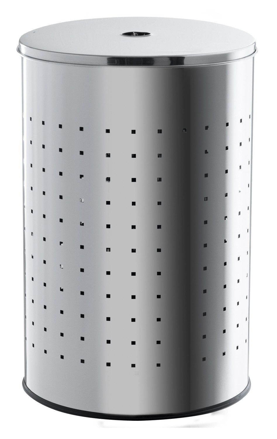 Home4You Wäschetonne Wäschesammler, 54 Liter Fassungsvermögen, Edelstahl, Höhe 57 cm, mit Deckel und Belüftungslöchern