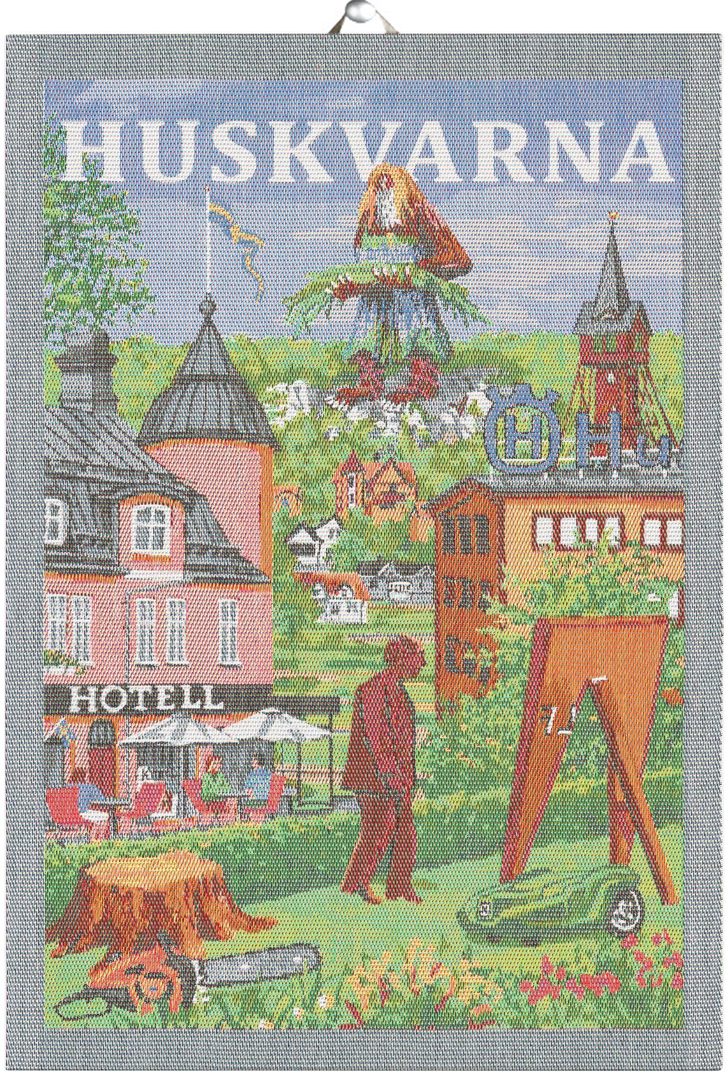 Ekelund Geschirrtuch Küchenhandtuch Huskvarna 35x50 cm, (1-tlg., 1 x Geschirrtuch), Pixel gewebt (3-farbig)