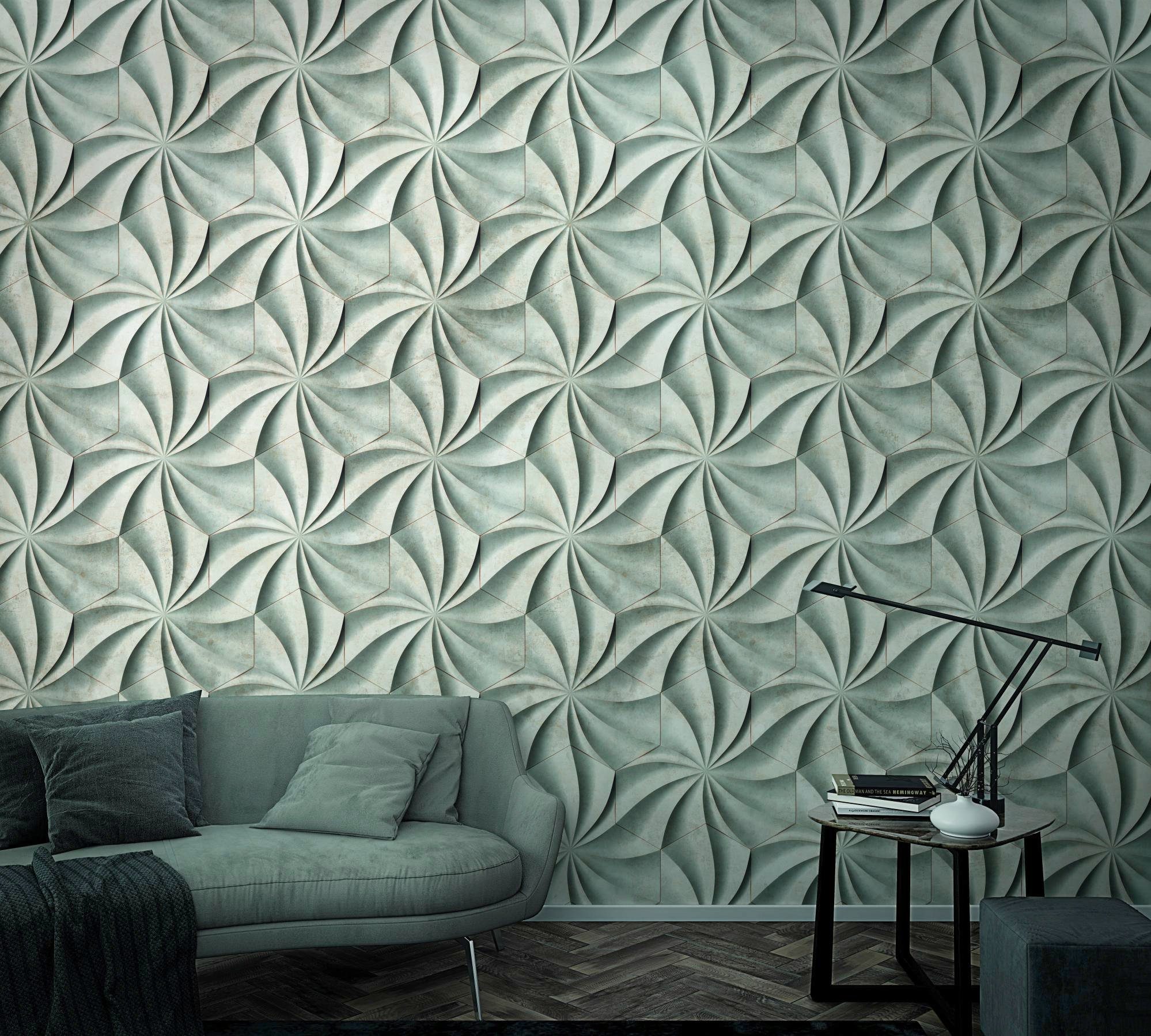Marburg Fototapete, 3D-Optik, grafisch, moderne Tapete für Wohnzimmer Schlafzimmer Küche