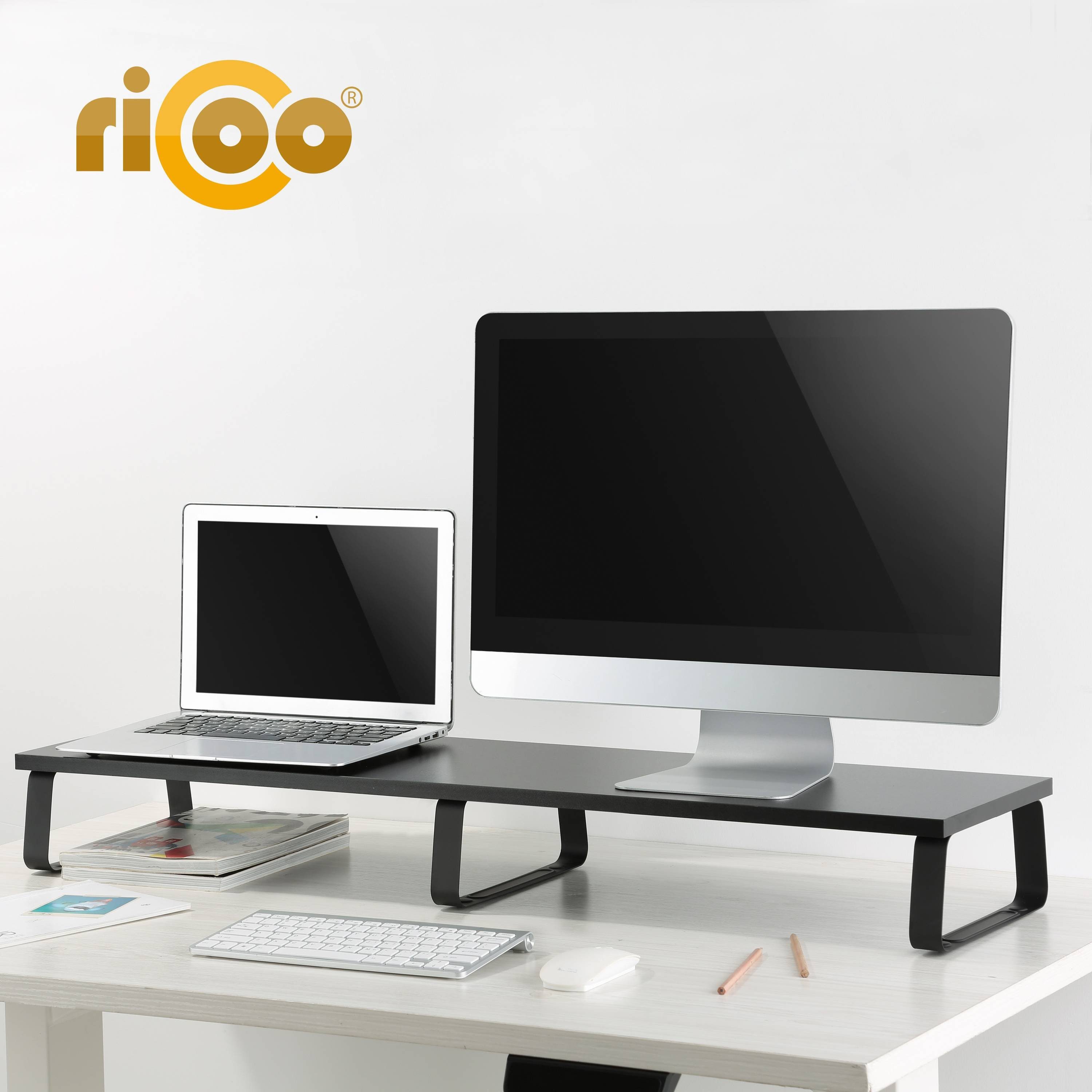 Monitorständer RICOO Bildschirm FS0112, Schreibtischaufsatz Tisch Schreibtisch Monitorerhöhung Aufsatz