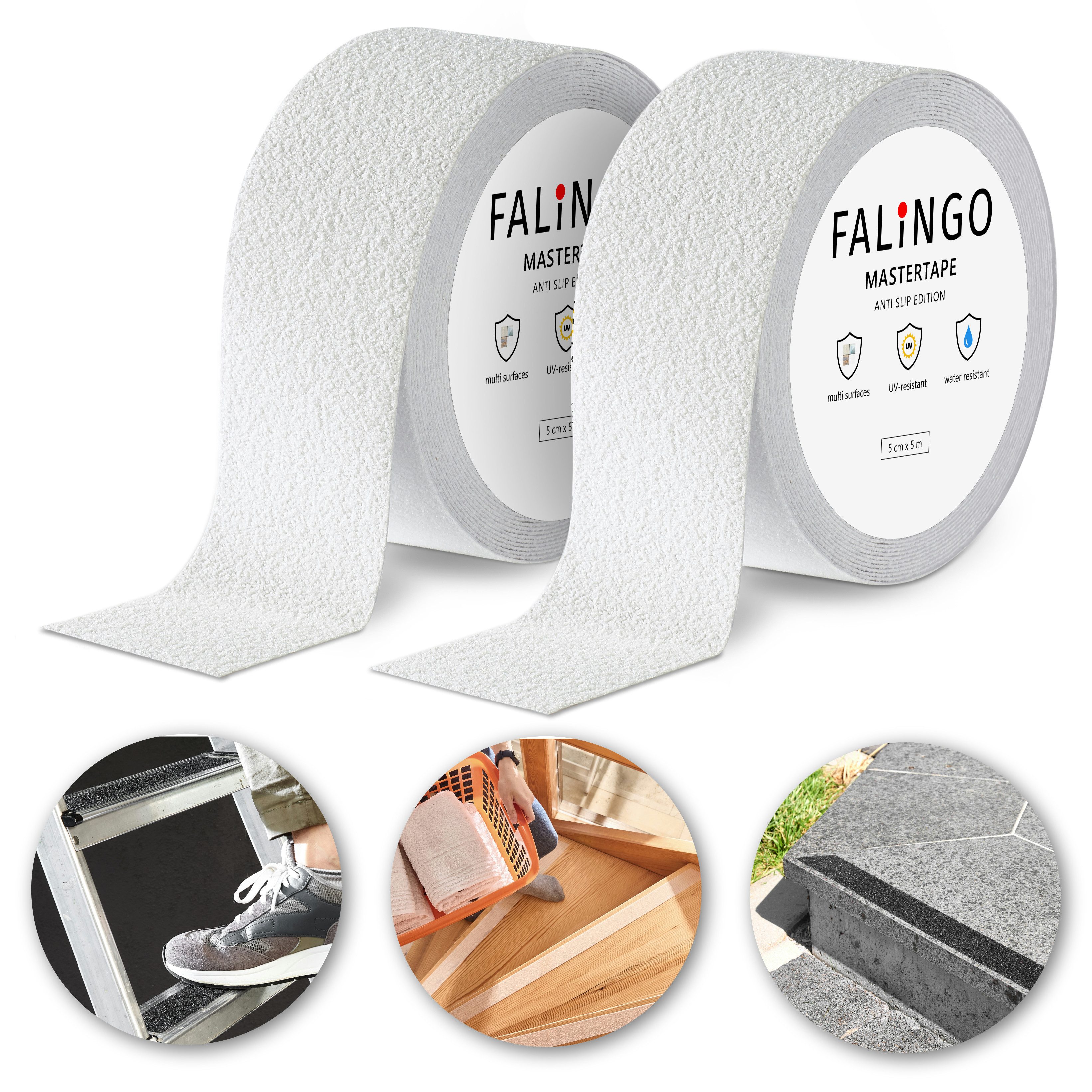 FALINGO Klebeband Antirutsch Klebeband, PVC Anti-Slip Tape, 2 Rollen 5 cm x günstig online kaufen