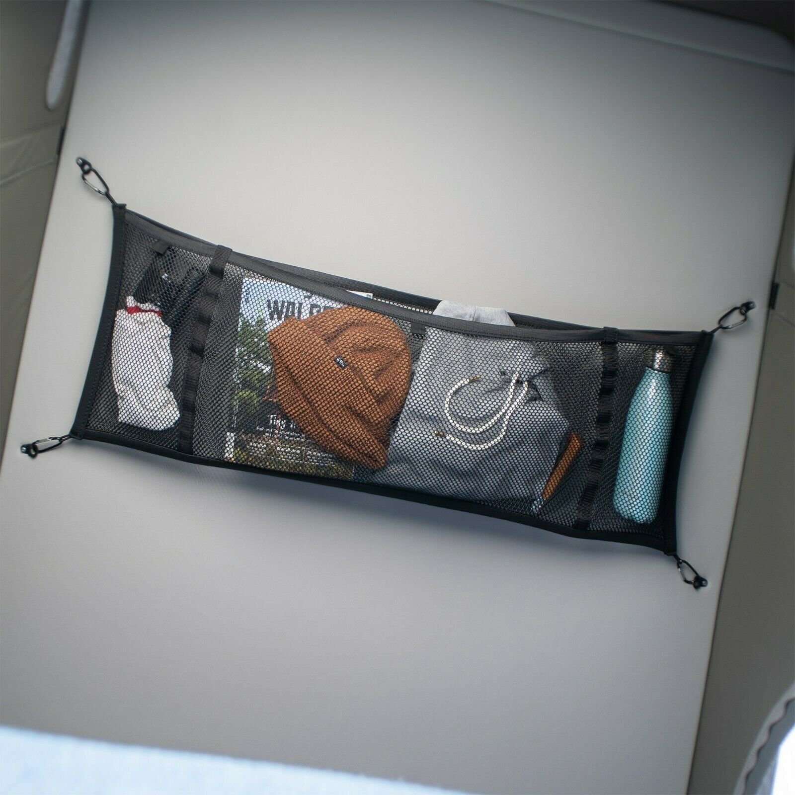Halterung 040Parts Aufbewahrungs-Netz für das Aufstelldach von VW T5 T6 Bulli, Multivan