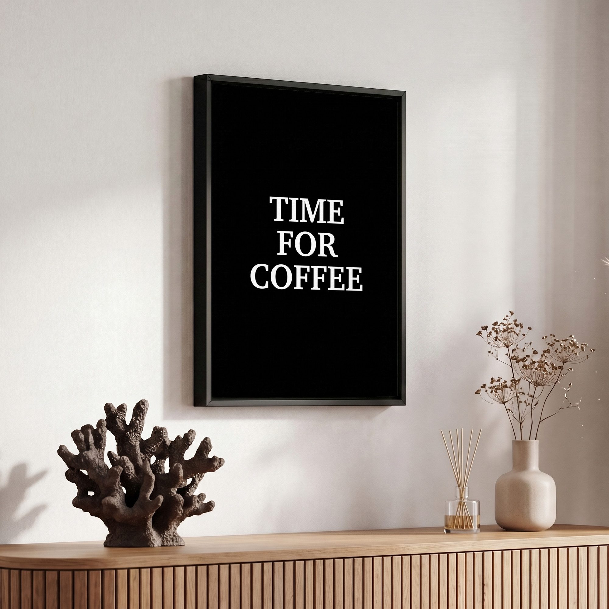 OneMillionCanvasses® Leinwandbild mit Rahmen - Zitate - Briefe - Kaffee - Schwarz, Fotodruck (1 St), Deko für Wohnzimmer Schlafzimmer Küche 20x30cm – Bild 5 von 5