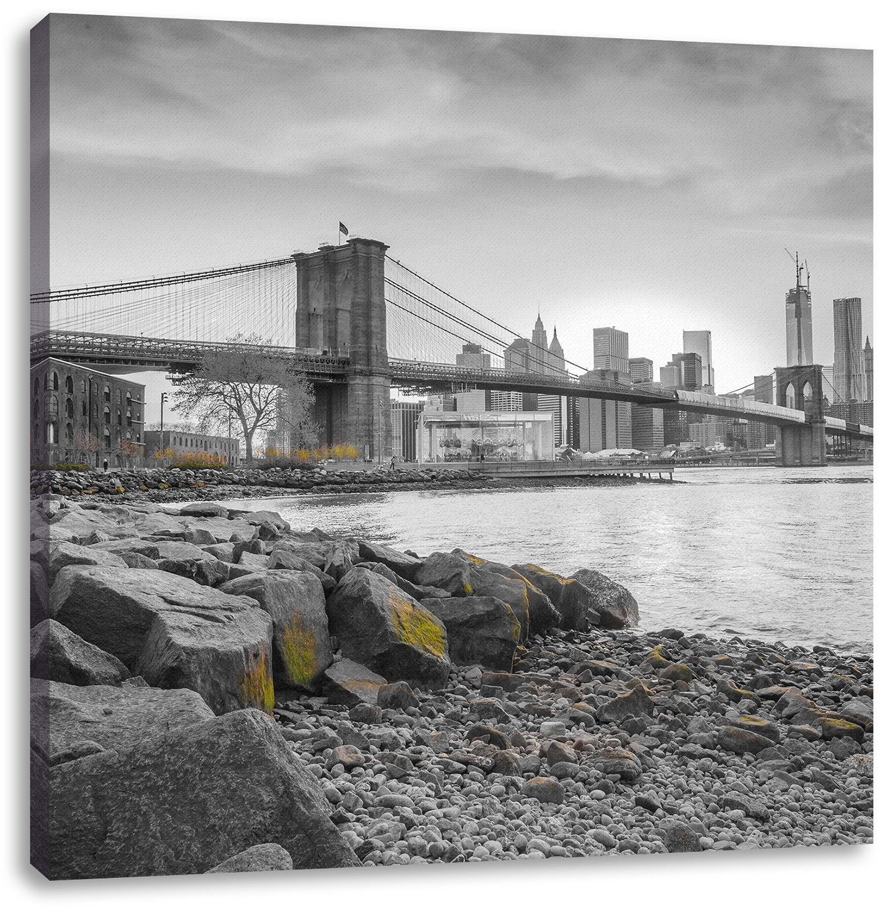 Pixxprint Leinwandbild schöne Brooklyn Bridge, schöne Brooklyn Bridge (1 St), Leinwandbild fertig bespannt, inkl. Zackenaufhänger