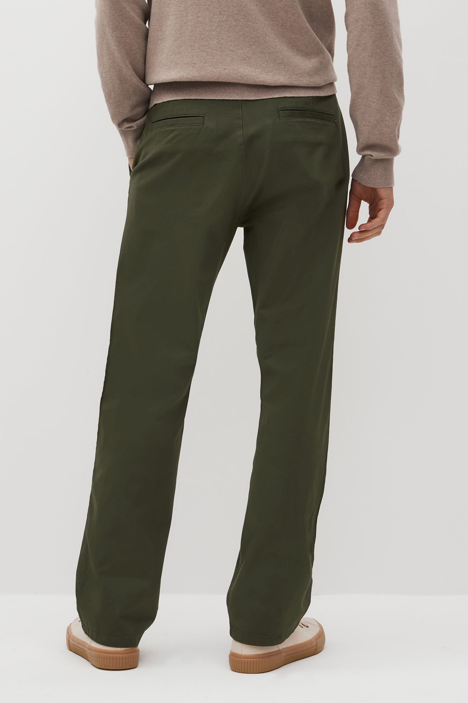 (1-tlg) Relaxed im Chinohose Stretch-Chinohose Khaki Next Fit Green