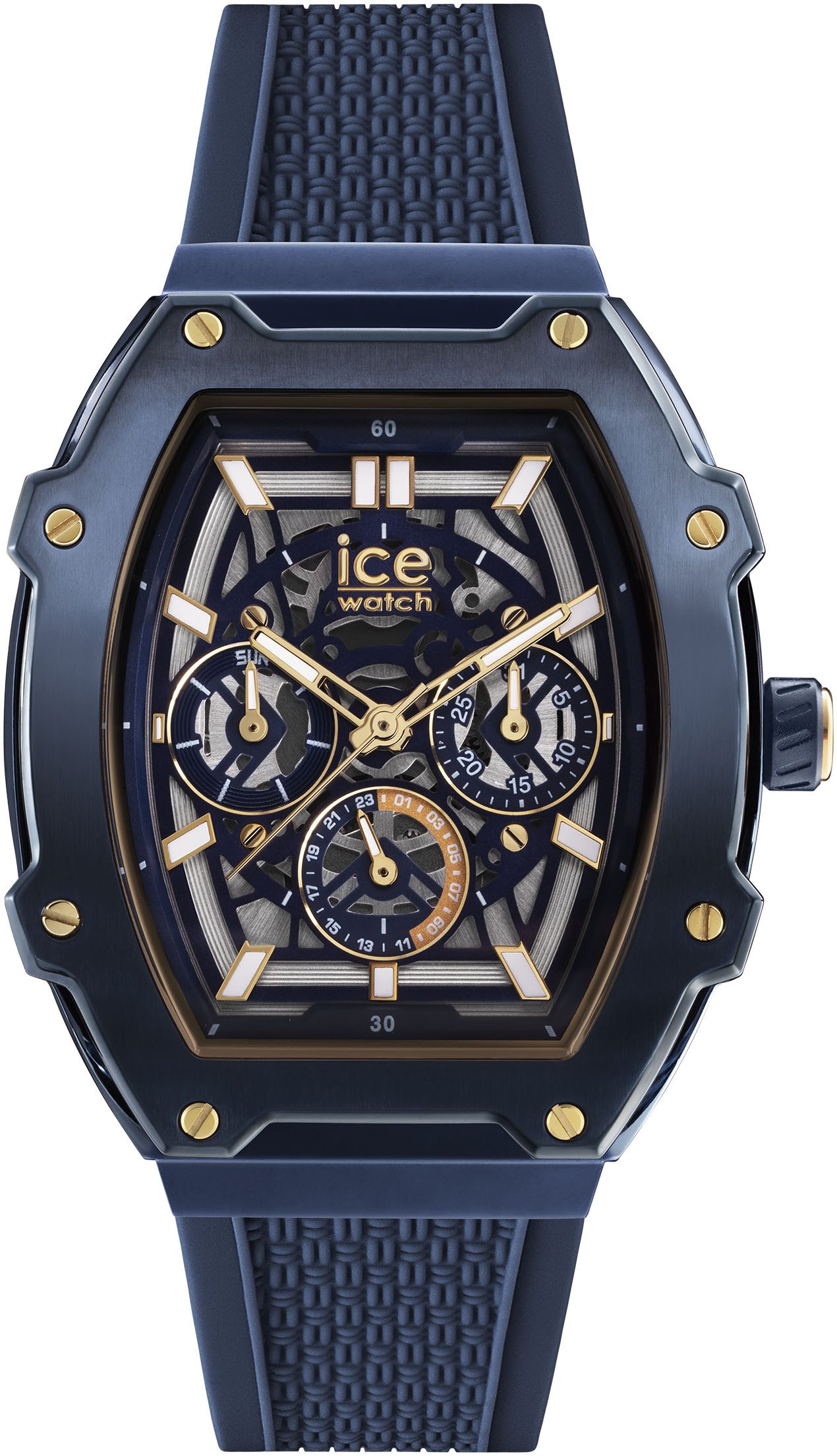 ice-watch Multifunktionsuhr ICE boliday - Skeleton - Steel - Medium - MT 024371, Armbanduhr, Quarzuhr, Herrenuhr, Silikonband, Datum,12/24-Std.-Anzeige