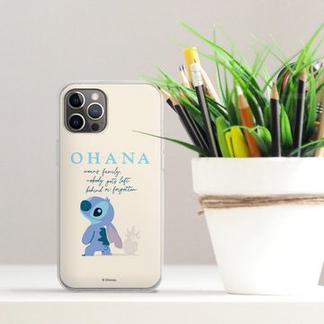 DeinDesign Handyhülle Lilo & Stitch Offizielles Lizenzprodukt Disney Ohana Stitch, Apple iPhone 12 Pro Max Silikon Hülle Bumper Case Handy Schutzhülle