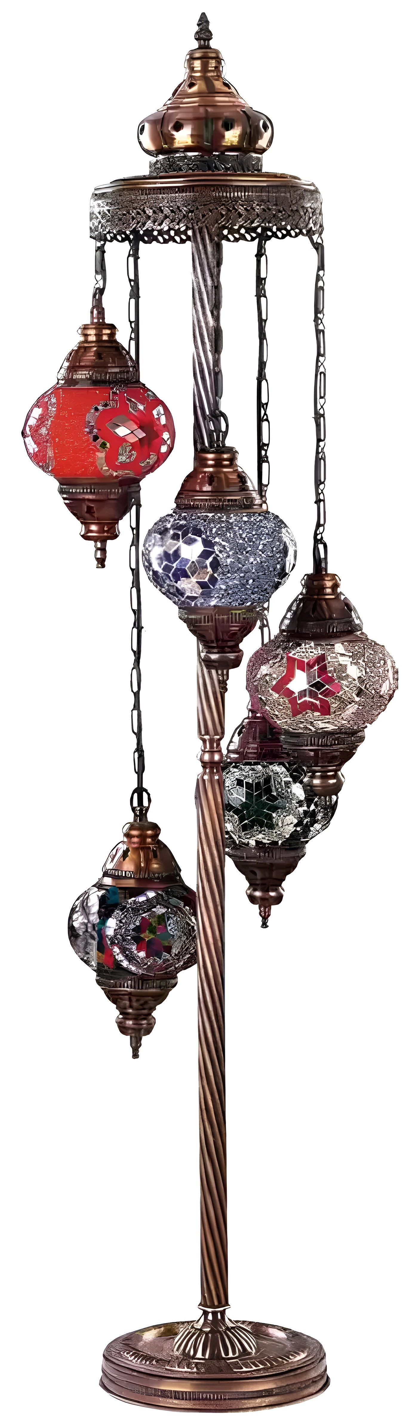 JVmoebel Stehlampe Luxus Stehlampe aus Metall mit buntem Glasdesign, Leuchtmittel wechselbar, Made in Europa