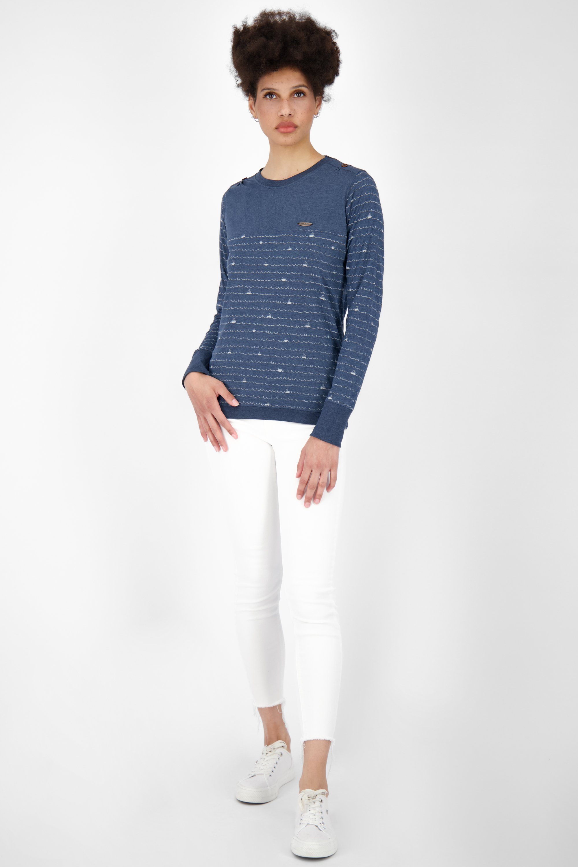 Alife & Kickin Langarmshirt LeonieAK Langarmshirt, Shirt melange Damen B Longsleeve marine