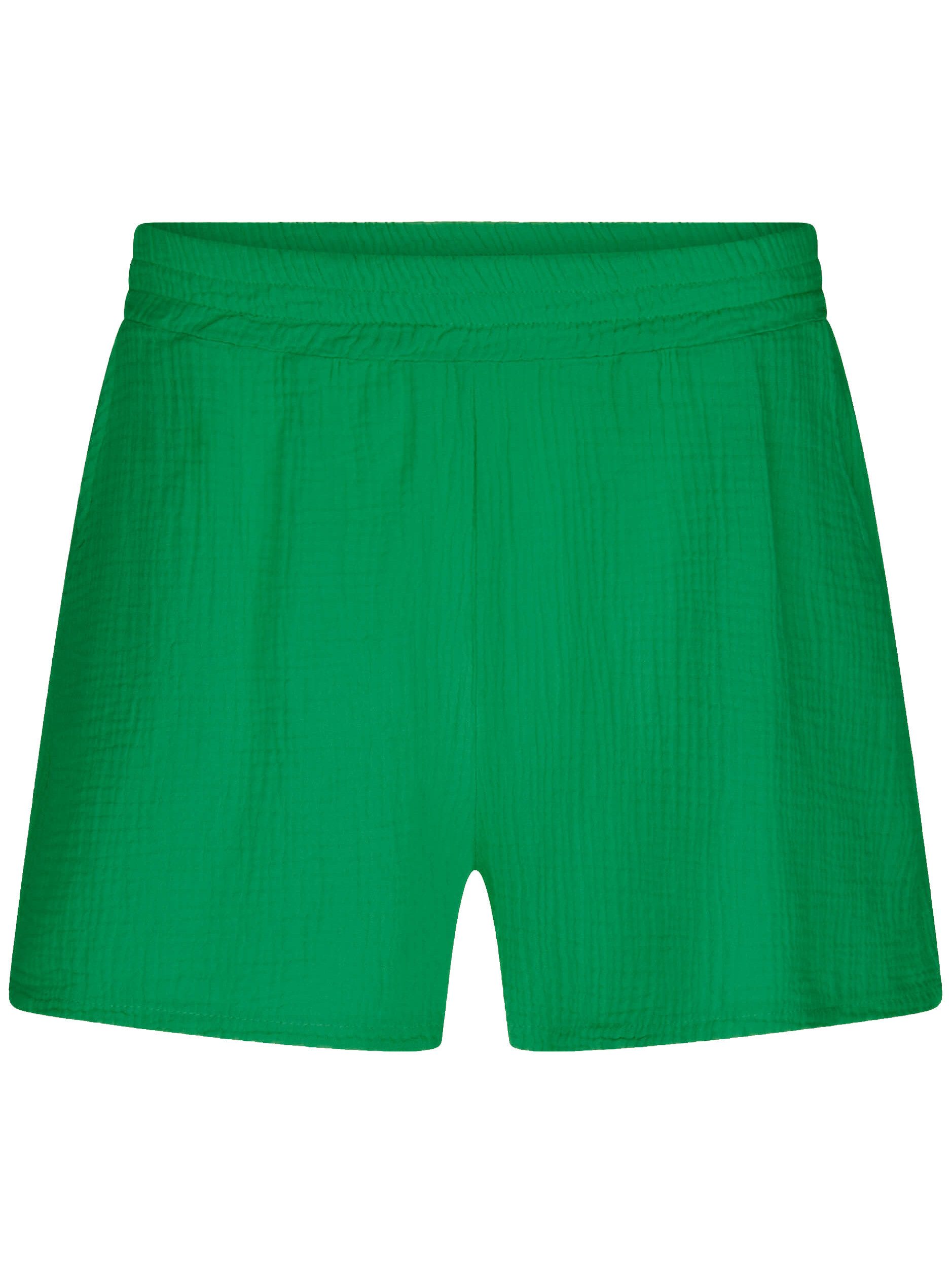 SASSYCLASSY Shorts Musselin Shorts für Damen Weiche High-Waist Baumwollshorts mit Gummibund und Eingriffstaschen