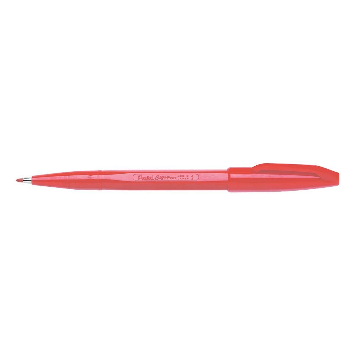PENTEL Filzstift Sign Pen, mit Kunststoffclip rot