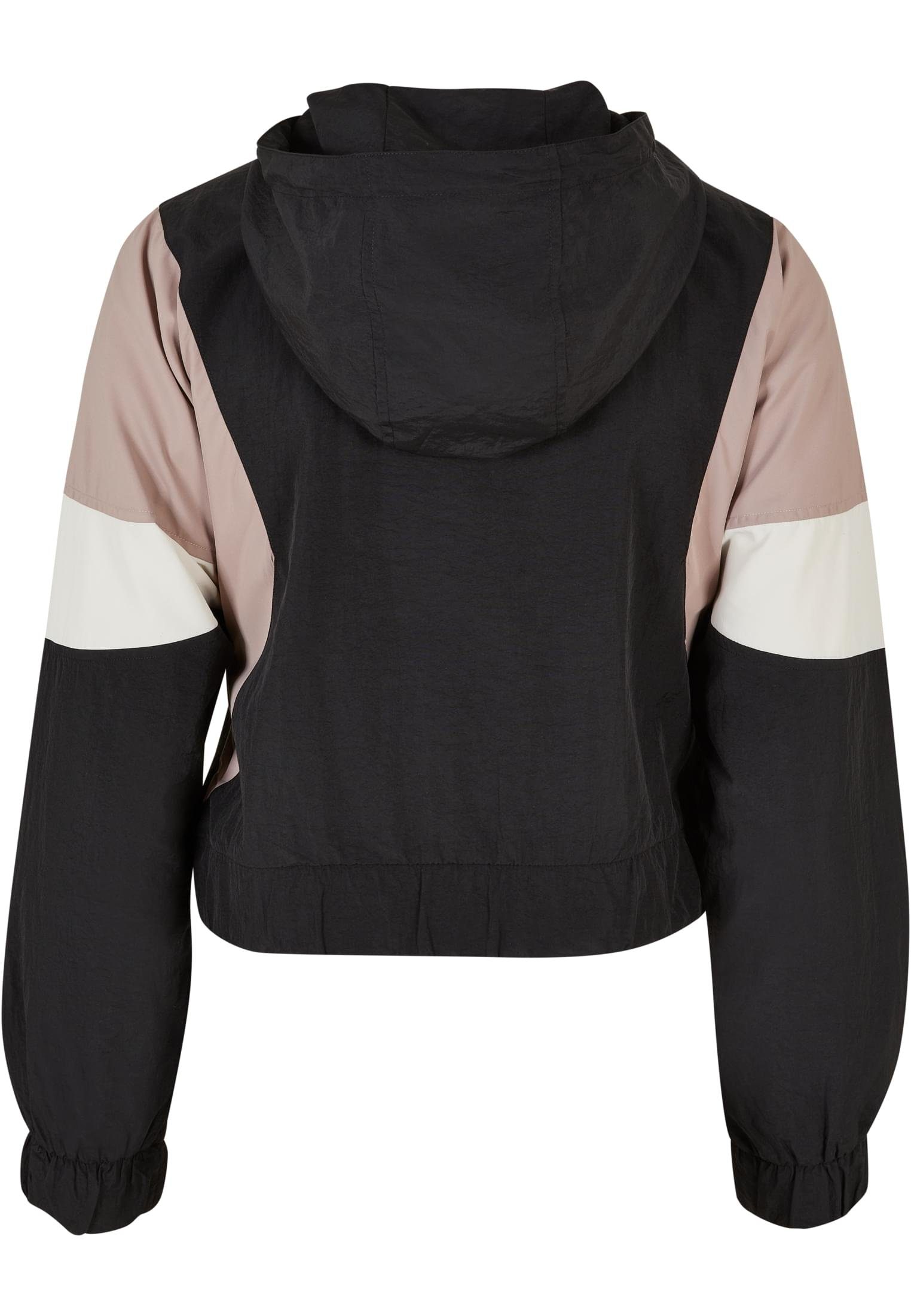 URBAN CLASSICS Outdoorjacke Damen black/duskrose/whitesand Short Crinkle (1-St) Jacket 3-Tone Ladies