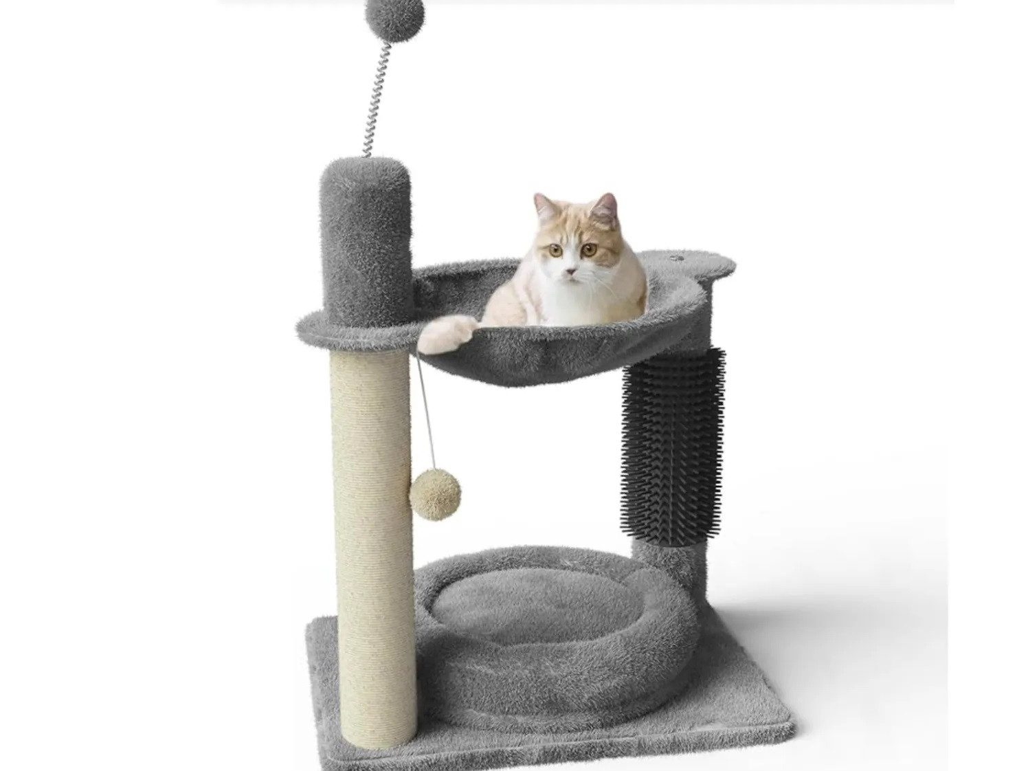 RV-Parts Kratzbaum-Liegemulde Kratzbaum mit Kuschel-Liegeflächen, Hängematte und Kratzsäulen