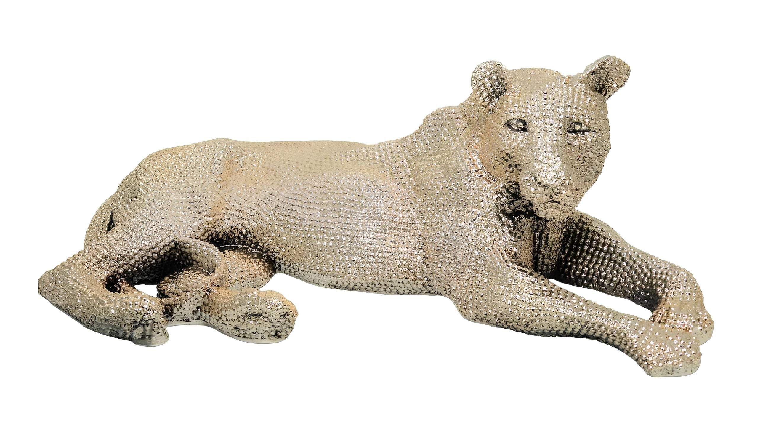 JVmoebel Tierfigur Vergoldete Löwenstatue aus hochwertigem Material, elegantes Design (Skulptur), Made in Europa