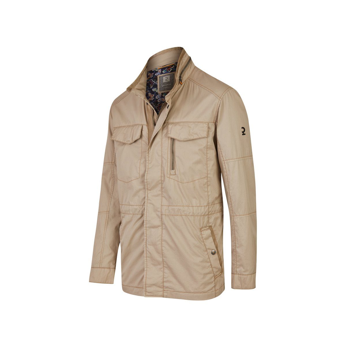 Calamar Strickjacke beige regular fit (1-tlg)