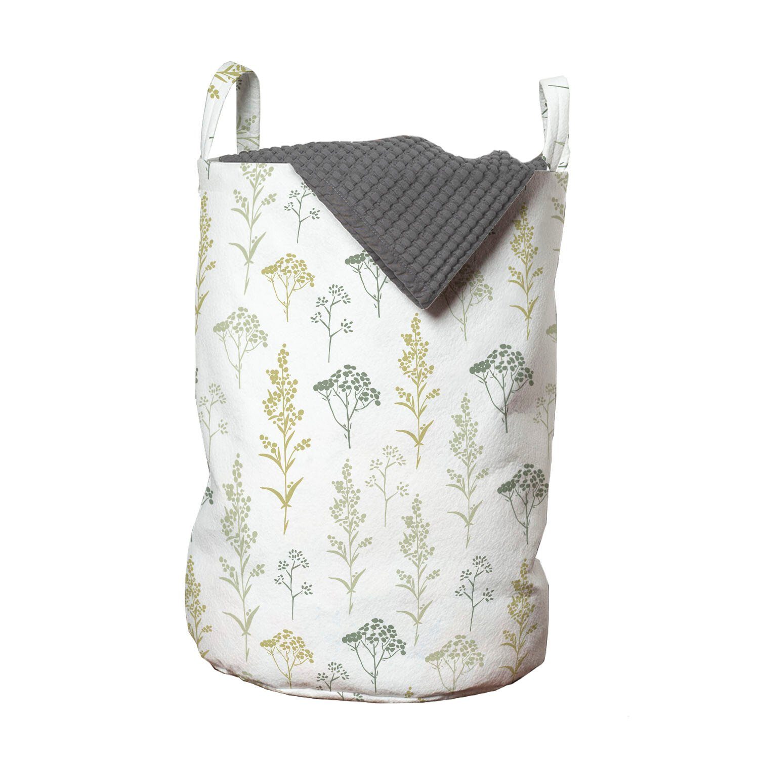Abakuhaus Wäschesäckchen Wäschekorb mit Griffen Kordelzugverschluss für Waschsalons, Blumen Blumen und Kräuter Clutter
