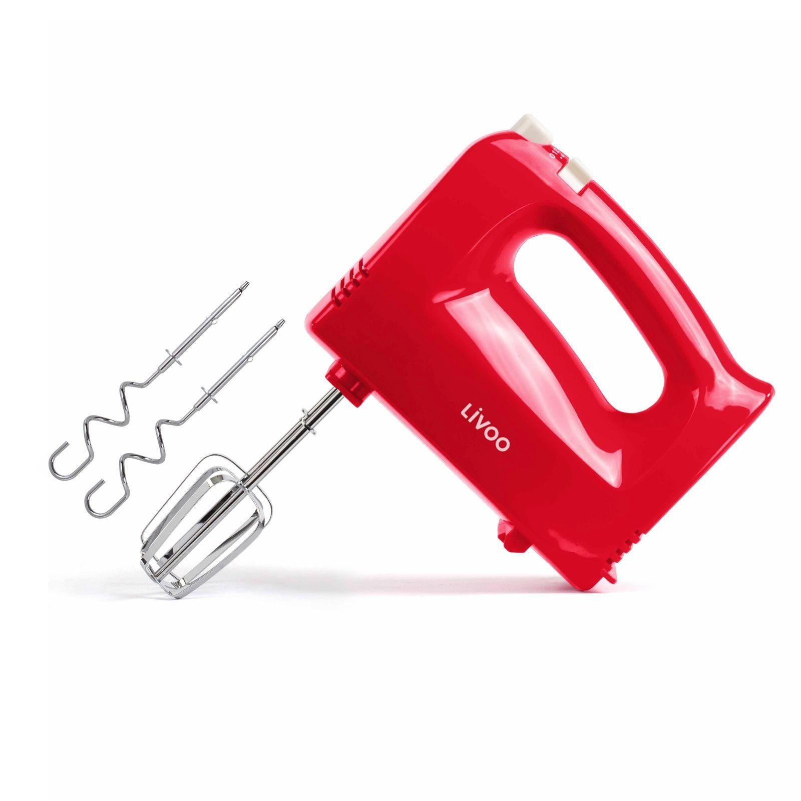 Rührbesen LIVOO Knethaken LIVOO 5 DOP162R rot Handrührgerät Stufen Handmixer Handmixer