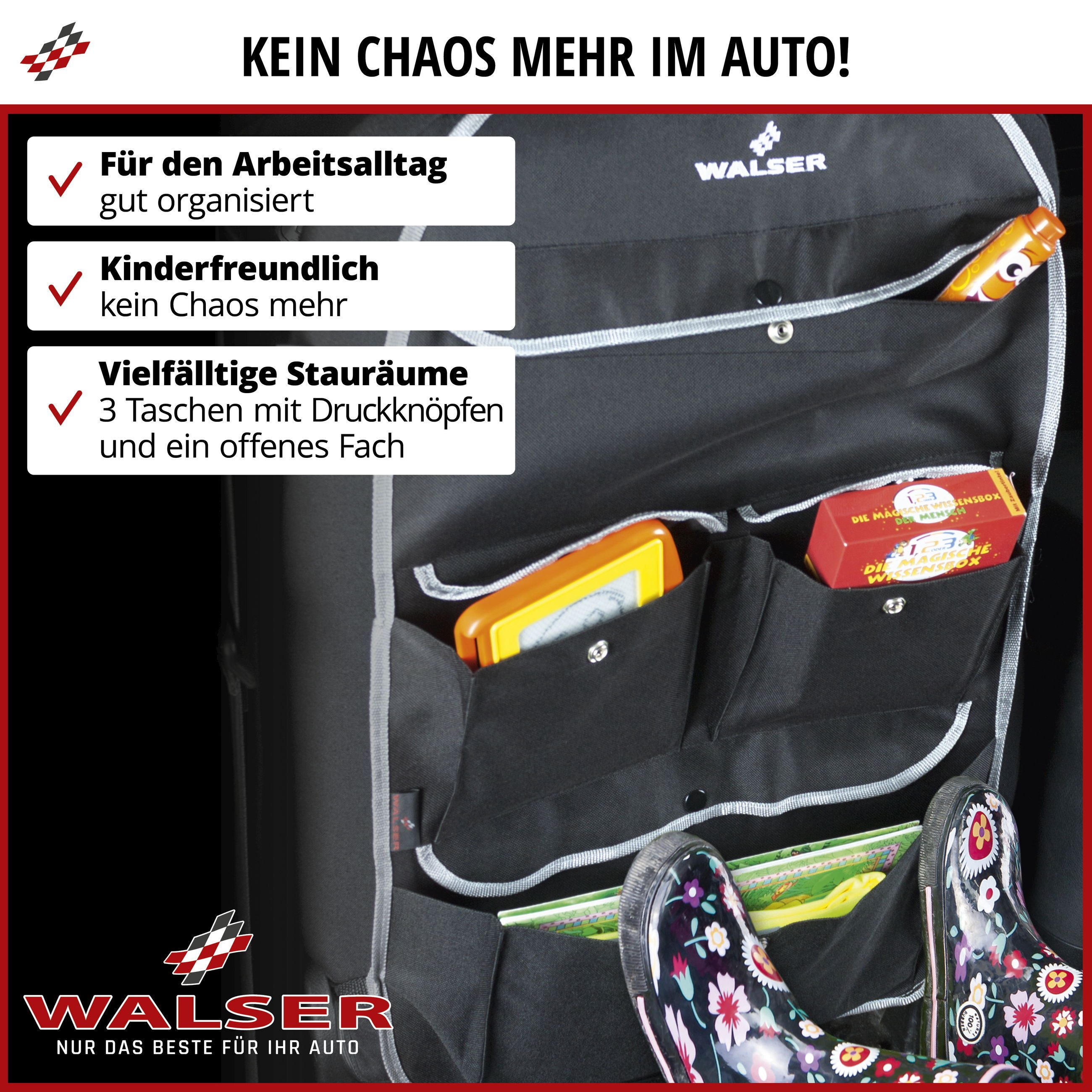 WALSER Car Backseat Protector Backseat Bag Lucky Tom, 1 piece, 1-piece