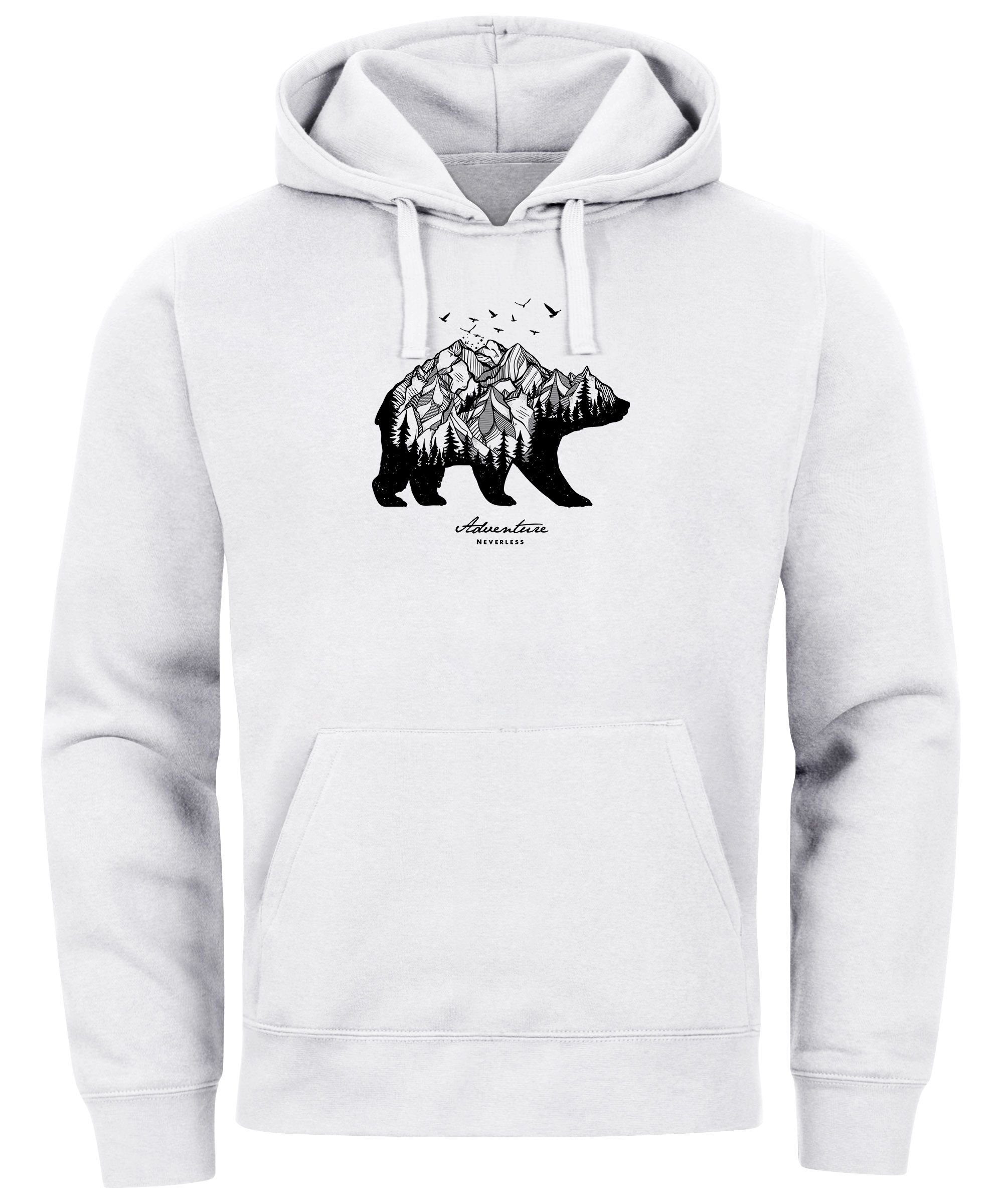 Hoodie Hoodie Herren Bär Abenteuer Berge Wald Bear Mountains Adventure