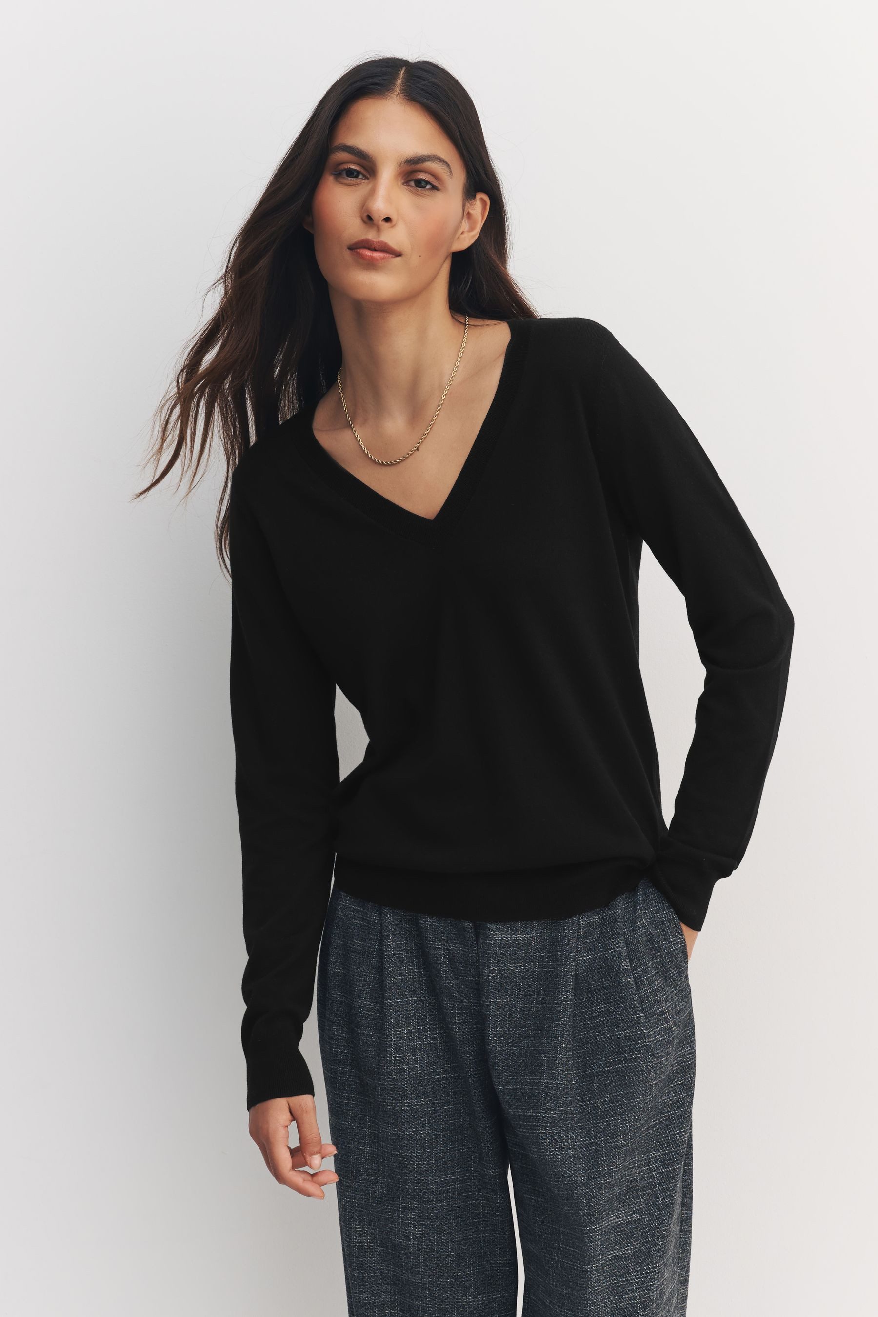 Next V-Ausschnitt-Pullover Weiche Pullover mit V-Ausschnitt, 2er-Pack (2-tlg)