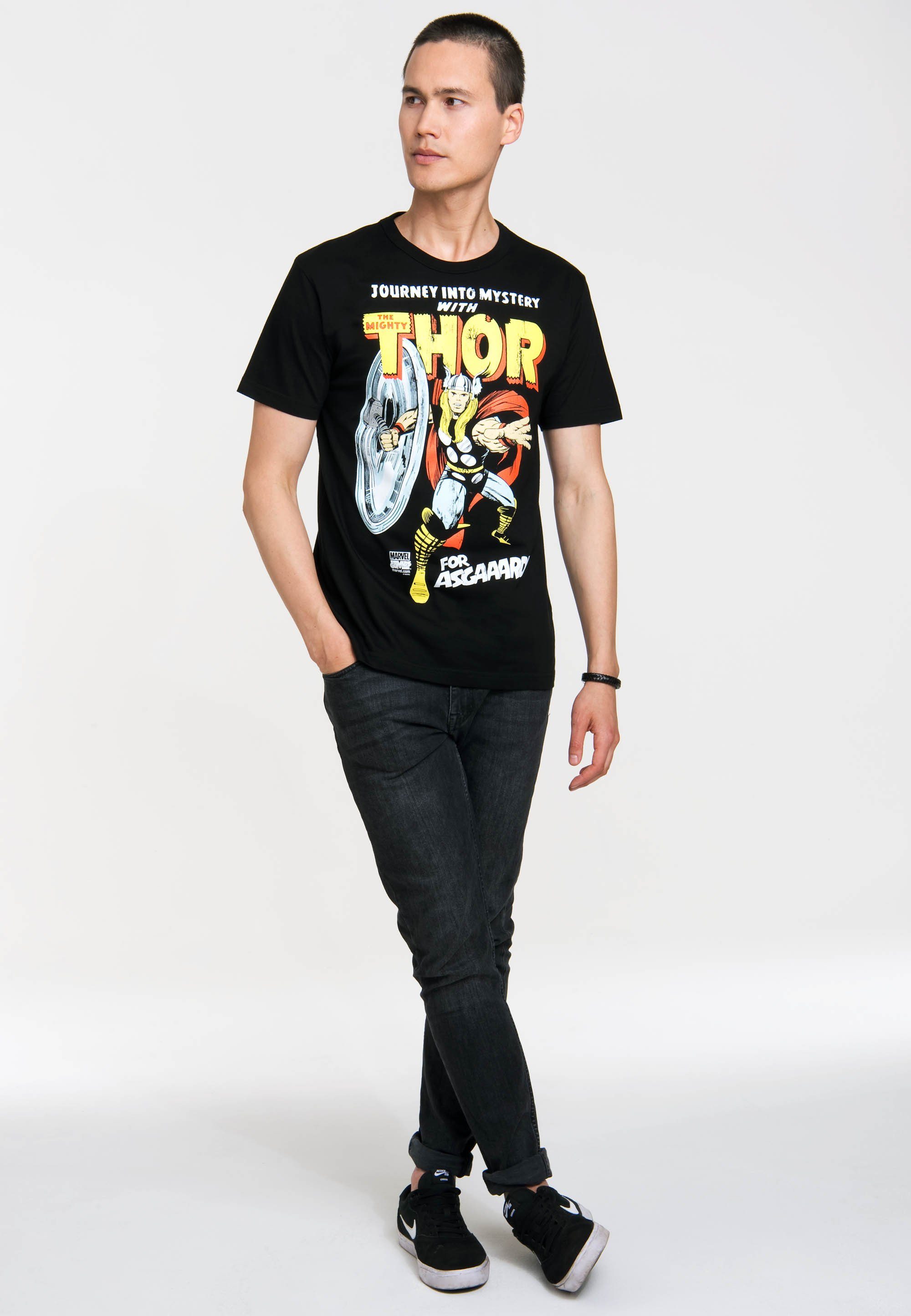 coolem For - mit LOGOSHIRT Frontprint Thor T-Shirt Marvel Asgaaard! -