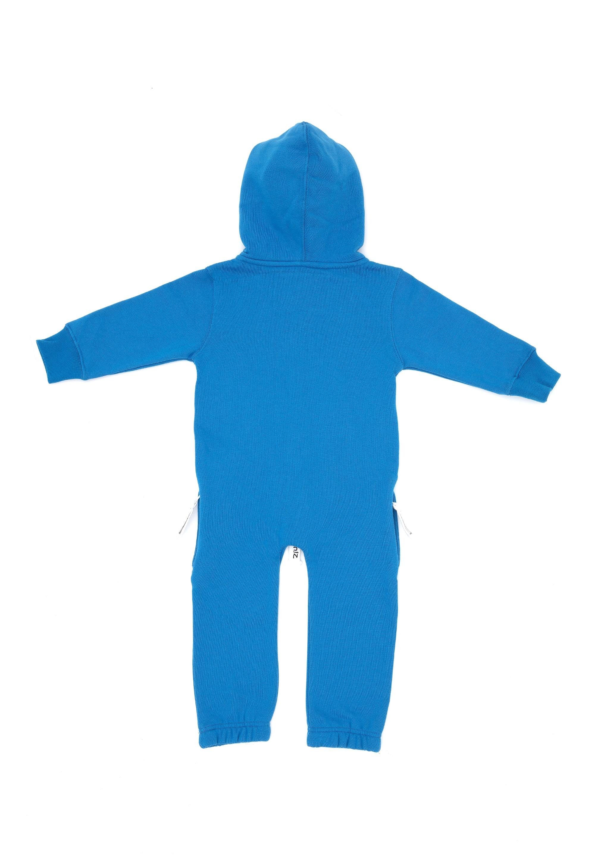 Moniz Jumpsuit aus kuschelig weichem Material blau-weiß