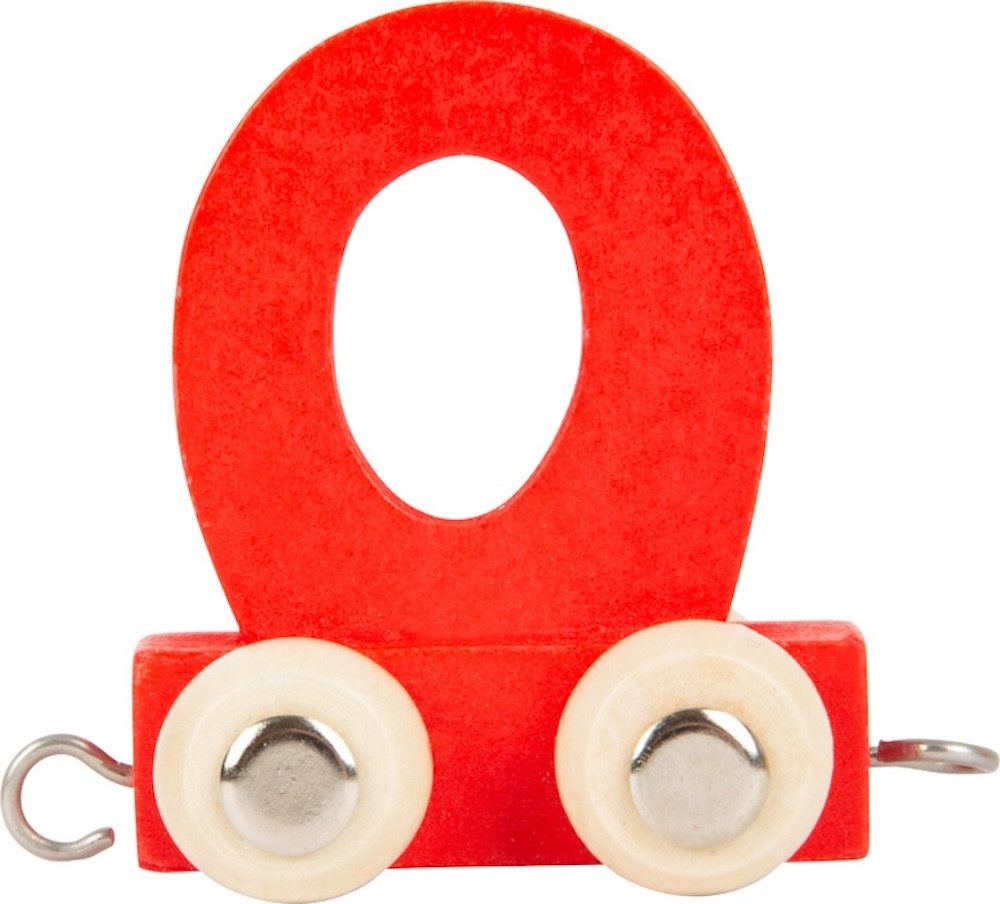 Small Foot Spielzeug-Zug Buchstabenzug Namenszug O rot Dekozug, Holz, (Set, 1-tlg., 1), Einzigartiges Design, Made in Germany