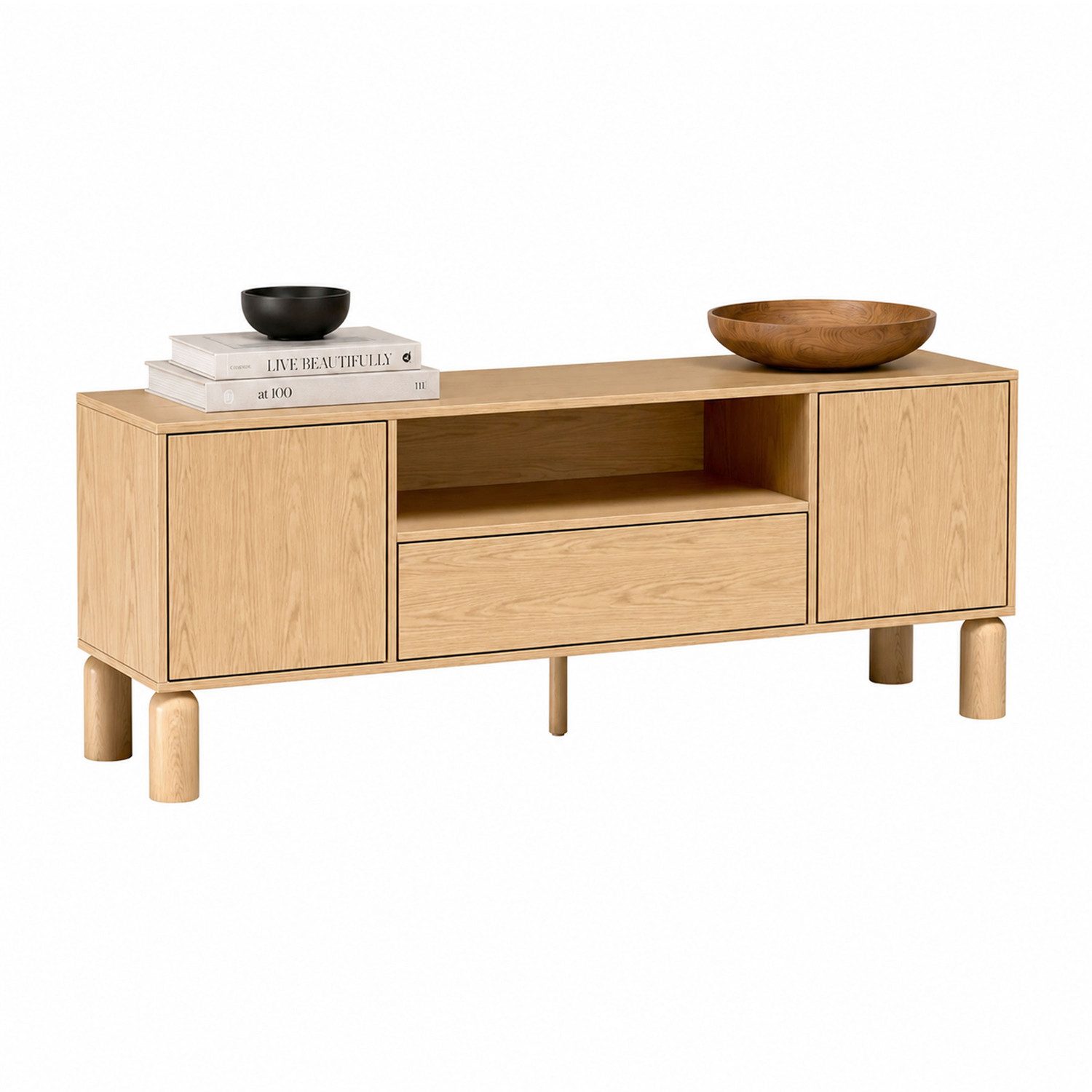 Lookway TV-Schrank LINDEN mit offenem Regal und Schublade Breite: 160 cm