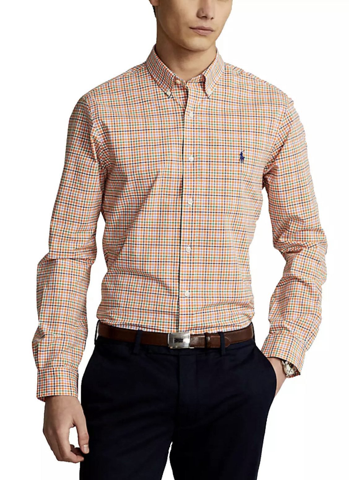 Langarmhemd Slim Fit Hemd Oxford Karohemd Klassisches College-Hemd