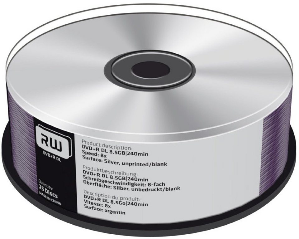 Mediarange DVDRohling »25 Mediarange Rohlinge DVD+R Double Layer silver blank 8,5GB 8x Spindel Mediarange DVDRohling »25 Mediarange Rohlinge DVD+R Double Layer silver blank 8,5GB 8x Spindel