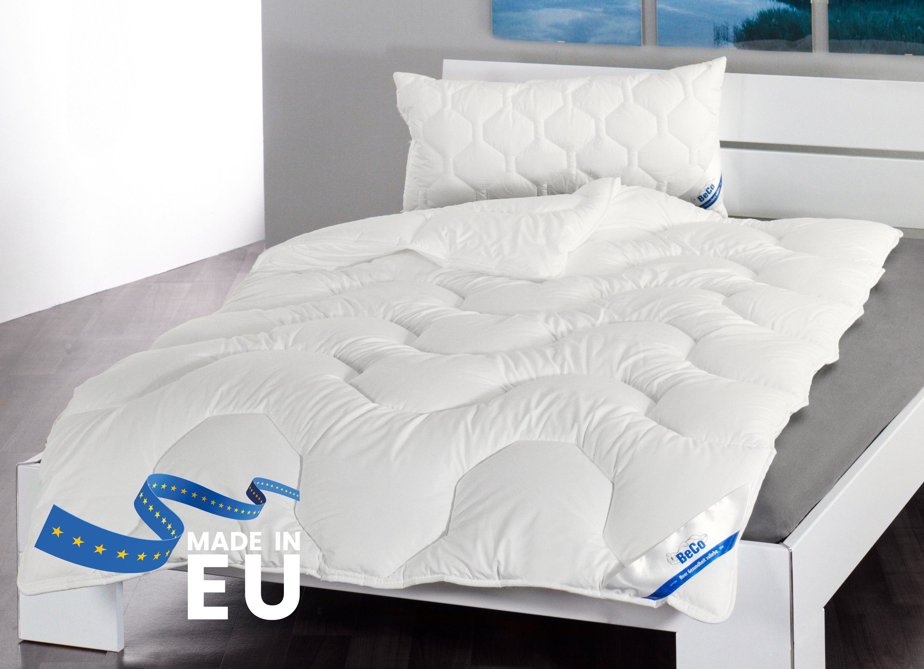 Beco Kunstfaserbettdecke Wellness XXL, kuschelig dicke Winterdecken, Füllung: Polyester, Bezug: Baumwolle oder Polyester, in den Größen 135x200 6 155x220 cm. Hergestellt in EU