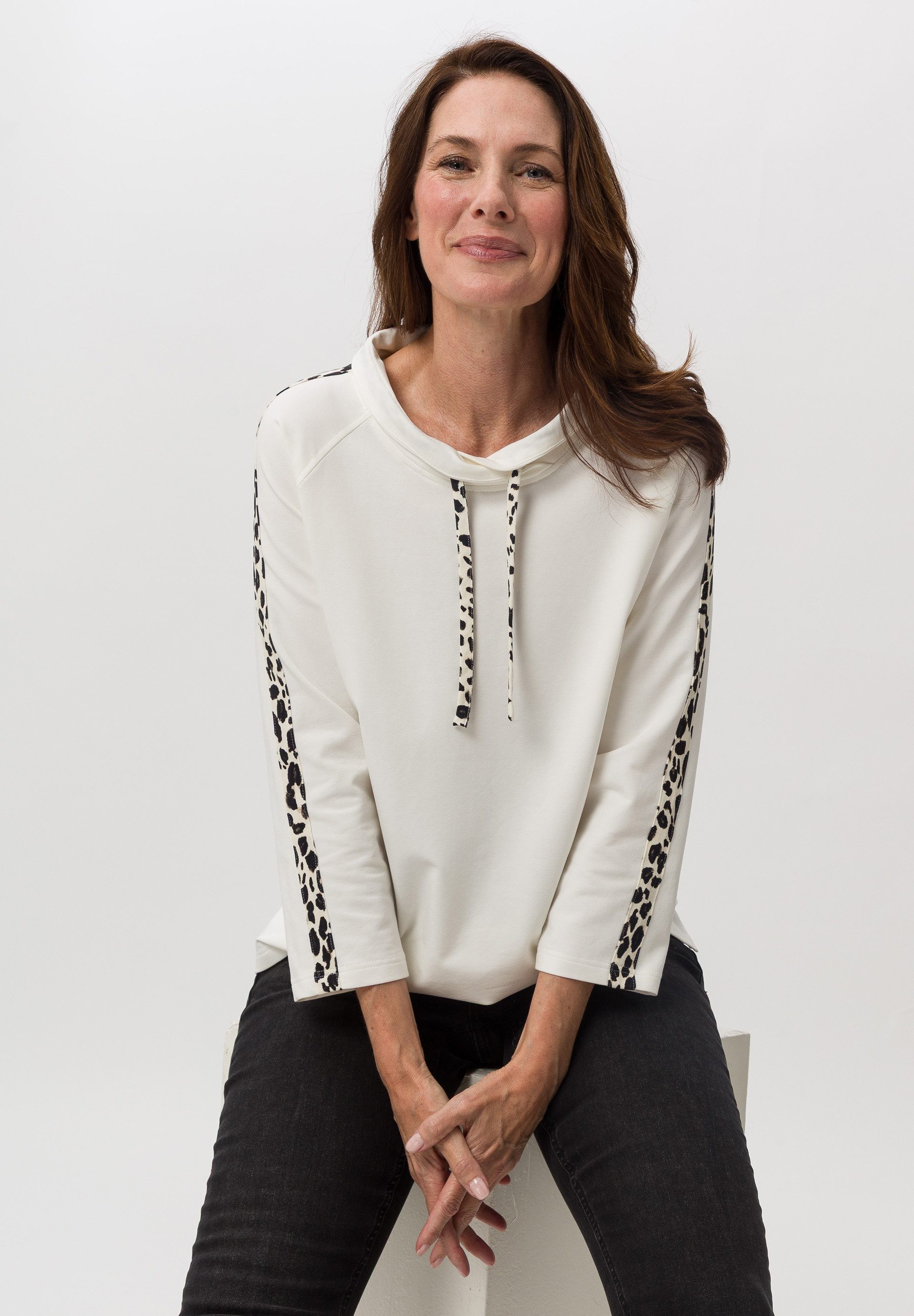 FRANK WALDER Langarmshirt mit Bändchen-Durchzug günstig online kaufen