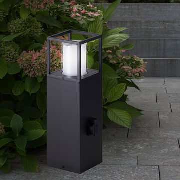 etc-shop LED Außen-Stehlampe, Leuchtmittel inklusive, Warmweiß, LED Sockelleuchte Gartenlampe Wegeleuchte Außenstehlampe mit